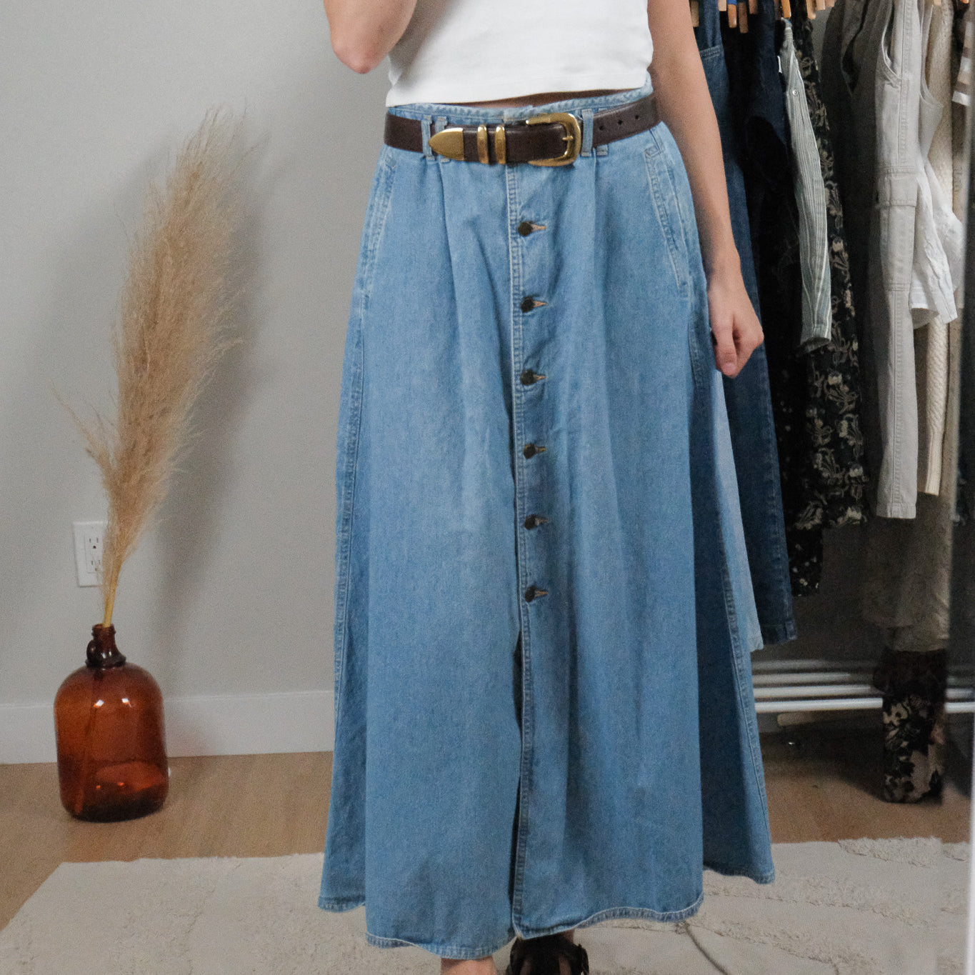 Made in Canada x Vintage x Denim Maxi Skirt (14)