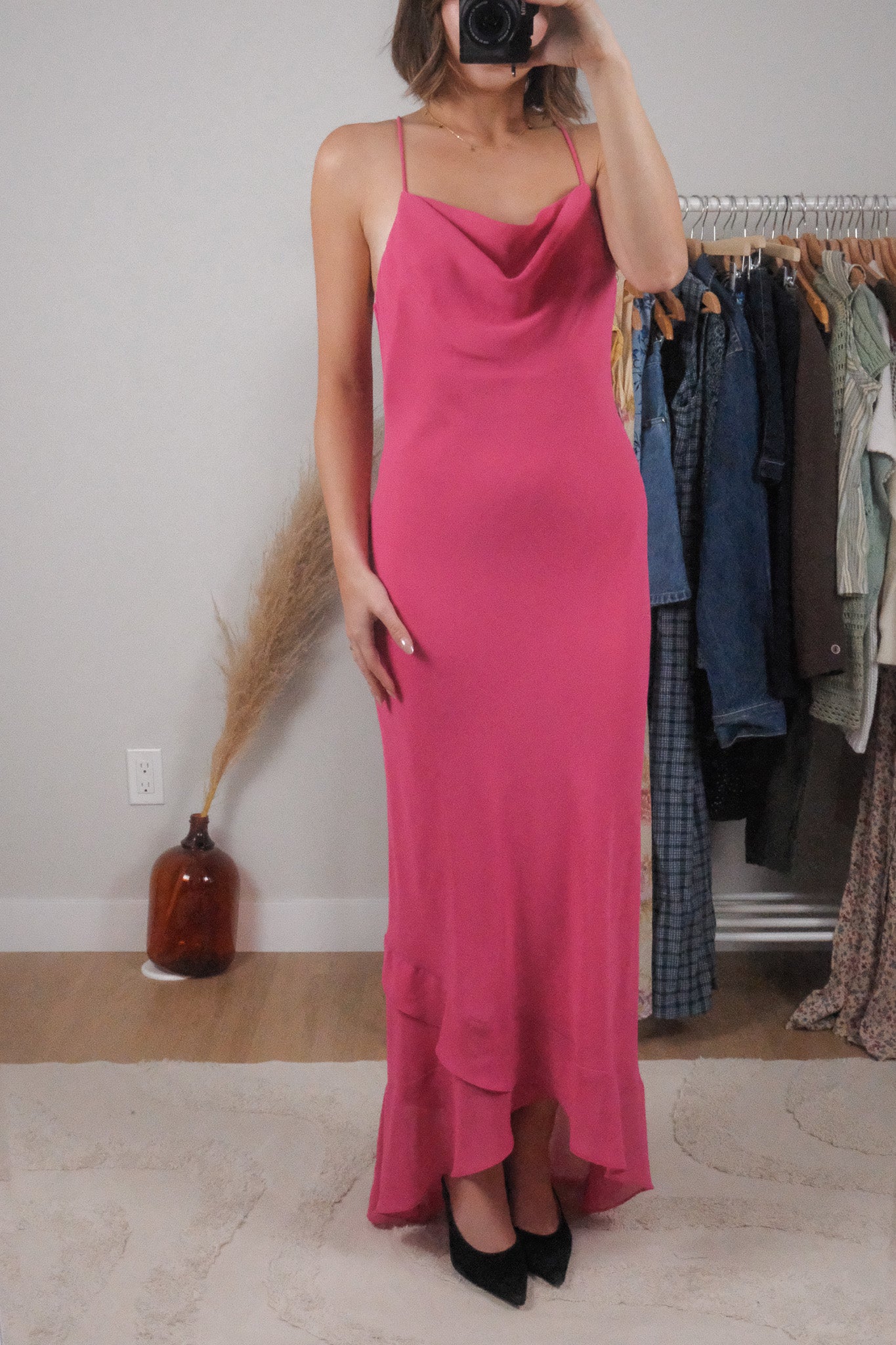 Made in USA x Vintage x Cowl Neck Maxi Dress (M)