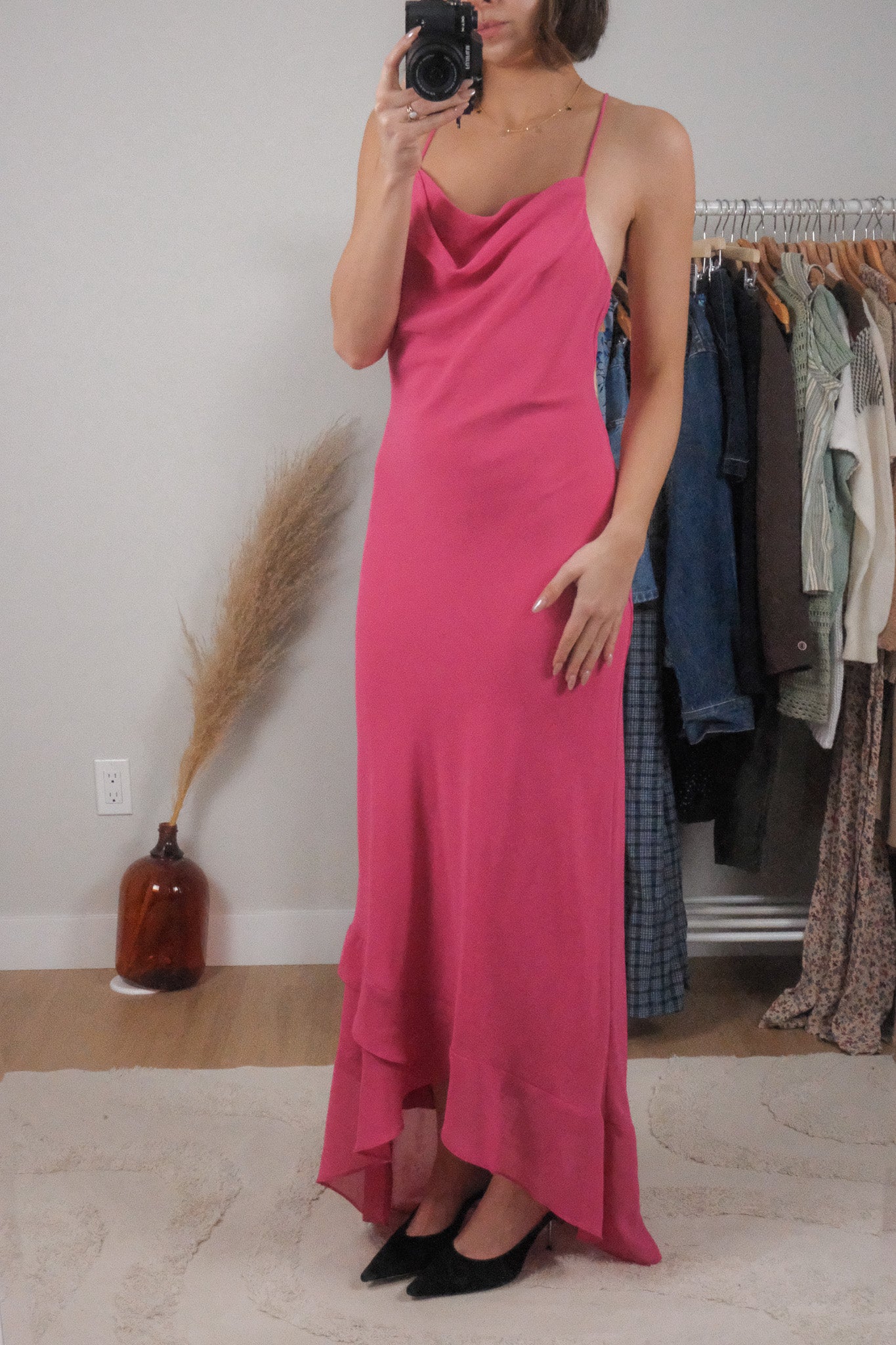 Made in USA x Vintage x Cowl Neck Maxi Dress (M)