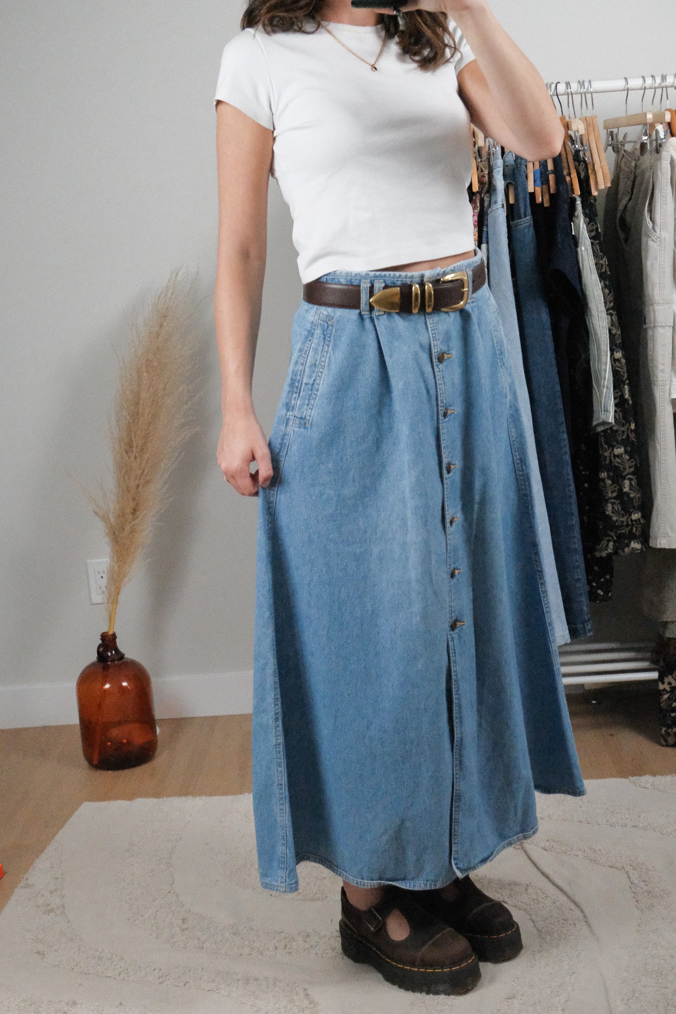 Made in Canada x Vintage x Denim Maxi Skirt (14)