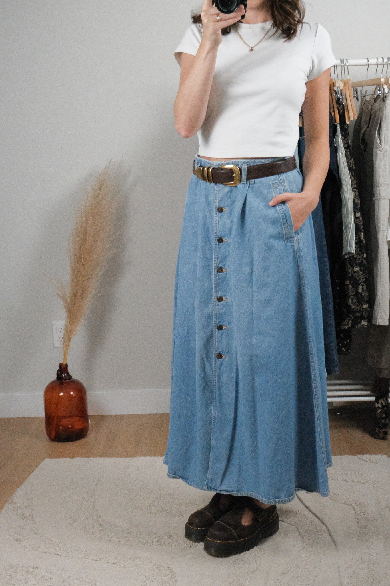 Made in Canada x Vintage x Denim Maxi Skirt (14)