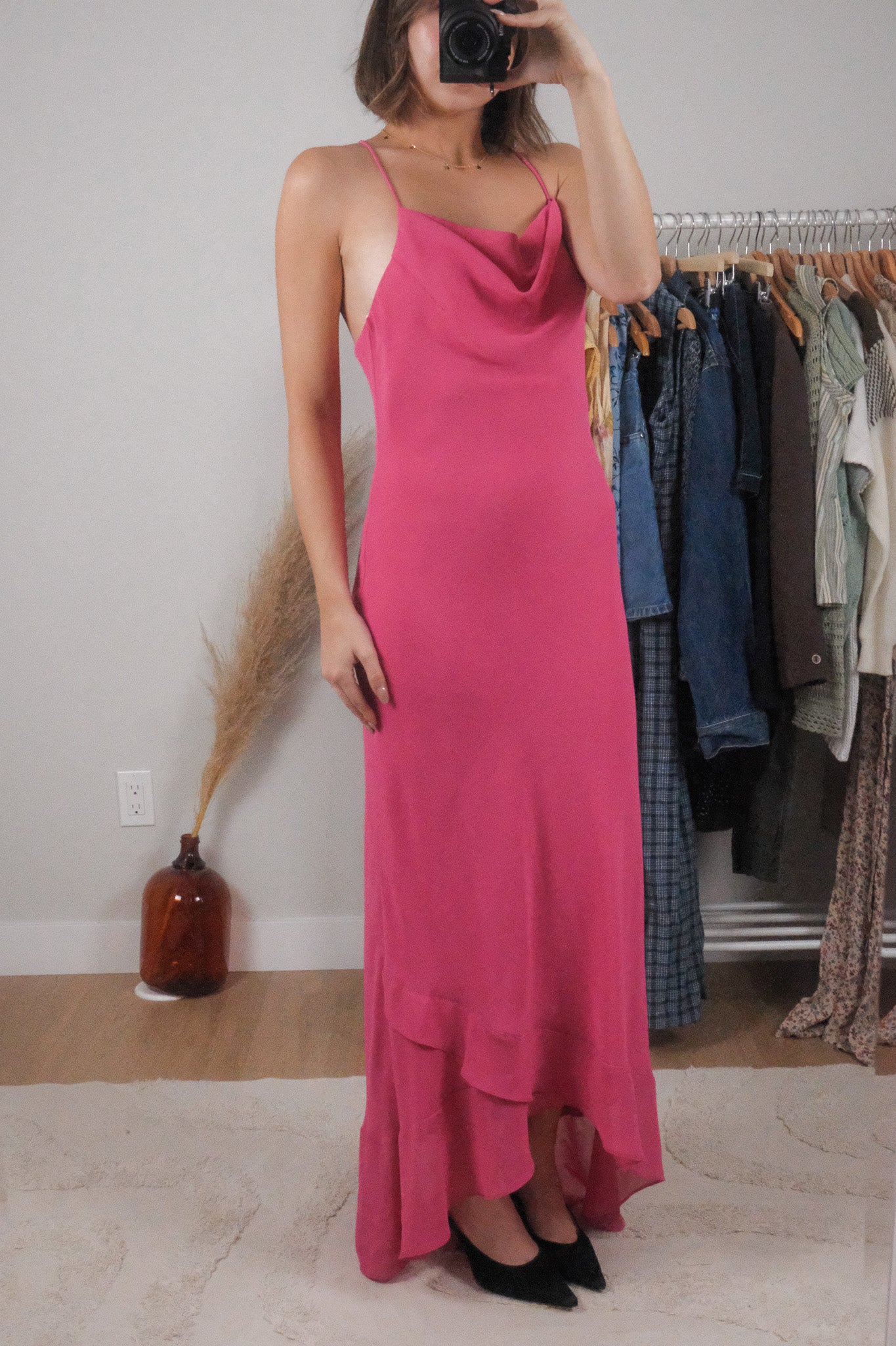Made in USA x Vintage x Cowl Neck Maxi Dress (M)