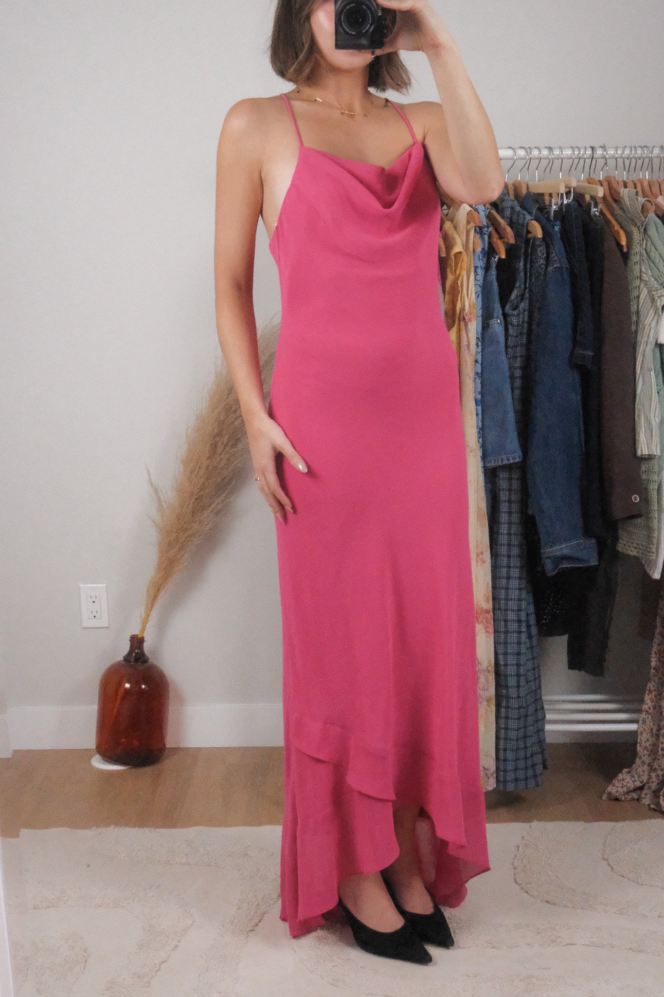 Made in USA x Vintage x Cowl Neck Maxi Dress (M)