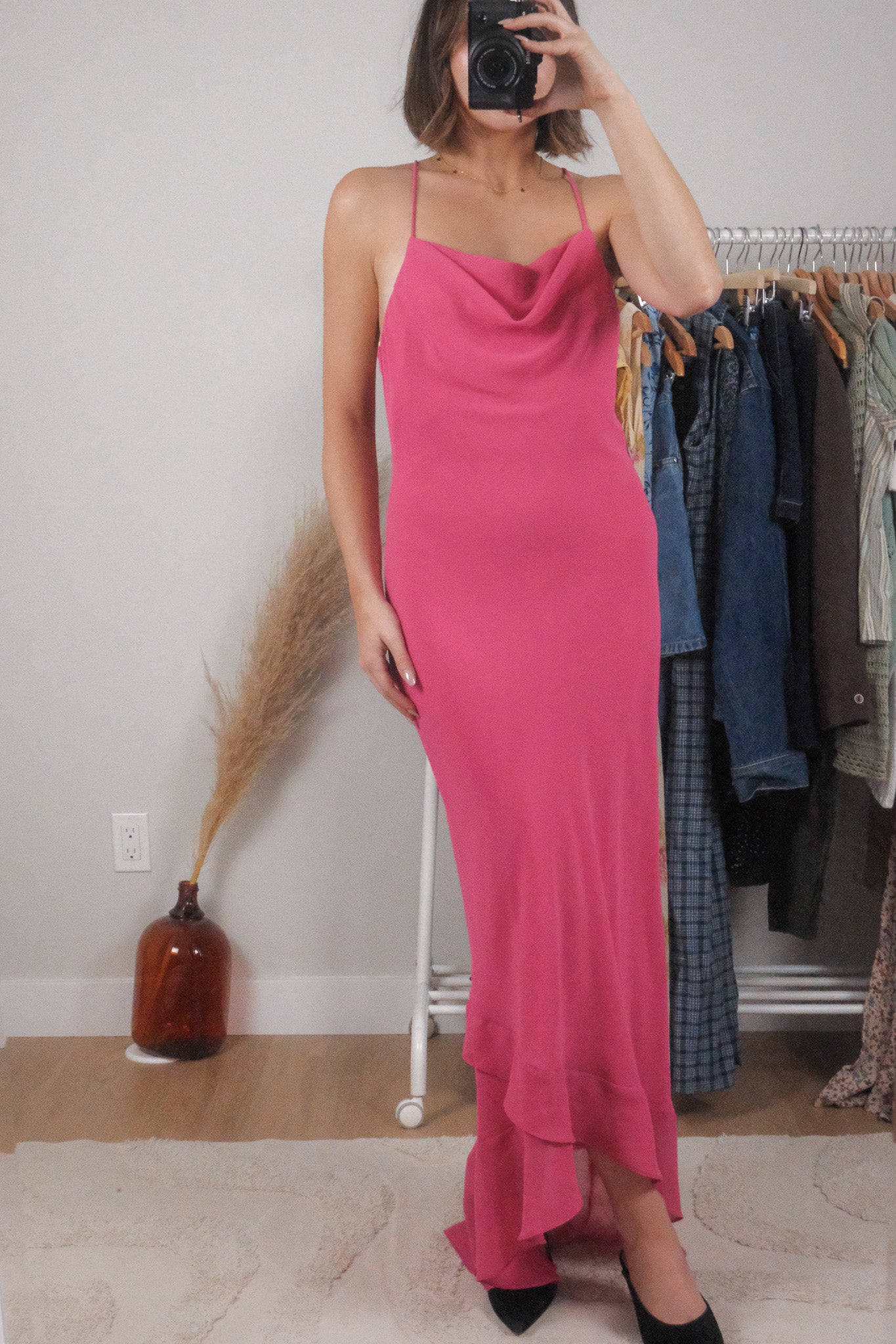 Made in USA x Vintage x Cowl Neck Maxi Dress (M)