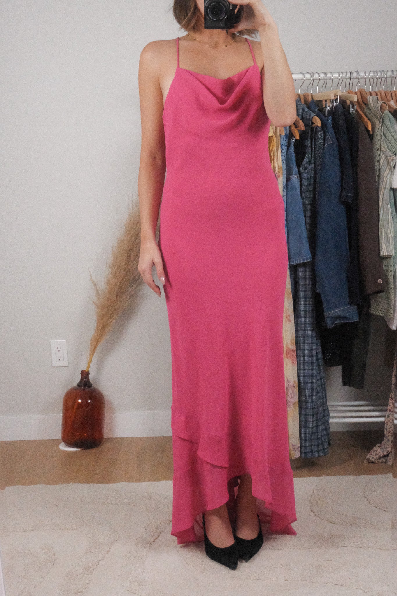 Made in USA x Vintage x Cowl Neck Maxi Dress (M)