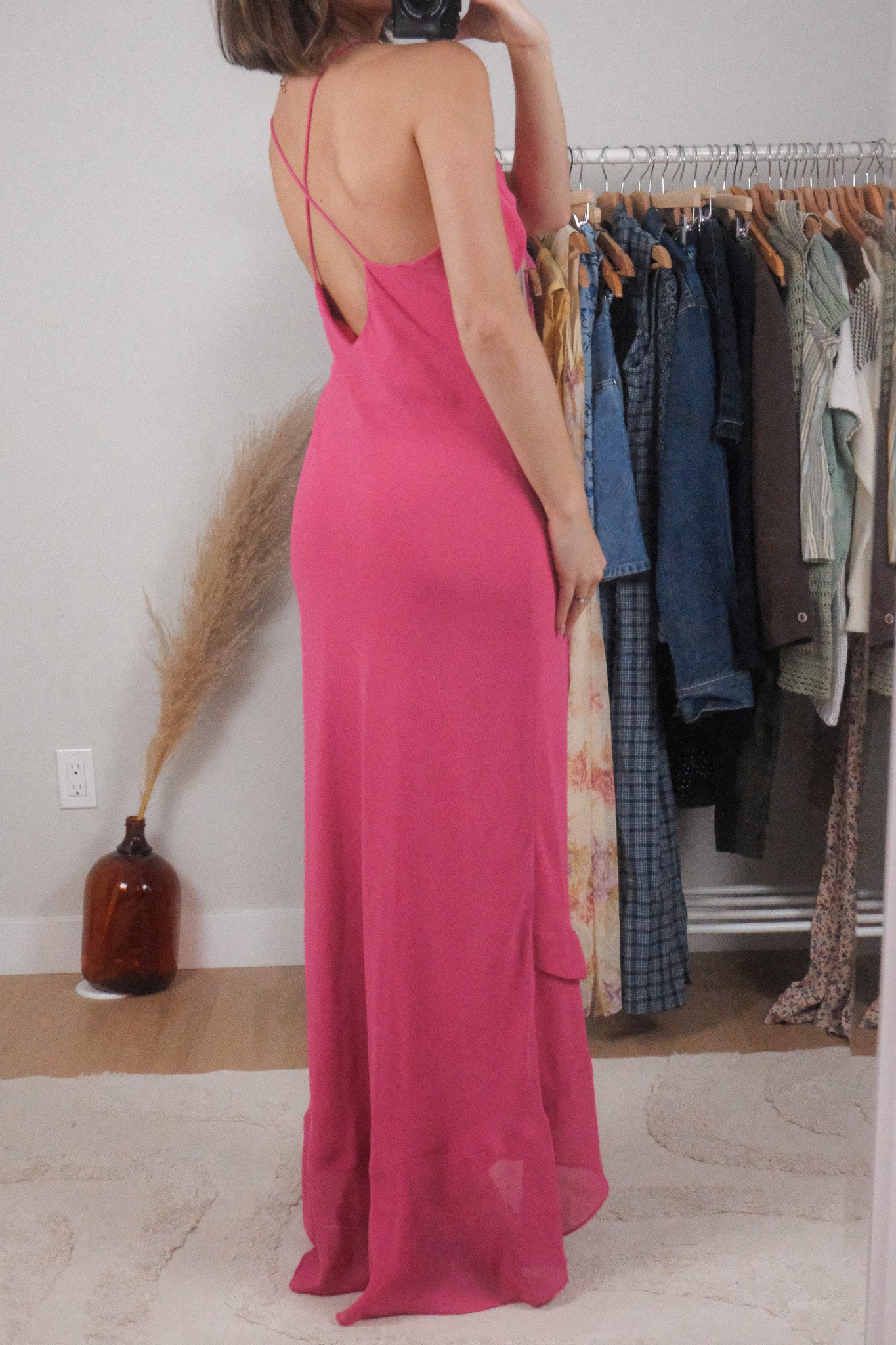 Made in USA x Vintage x Cowl Neck Maxi Dress (M)