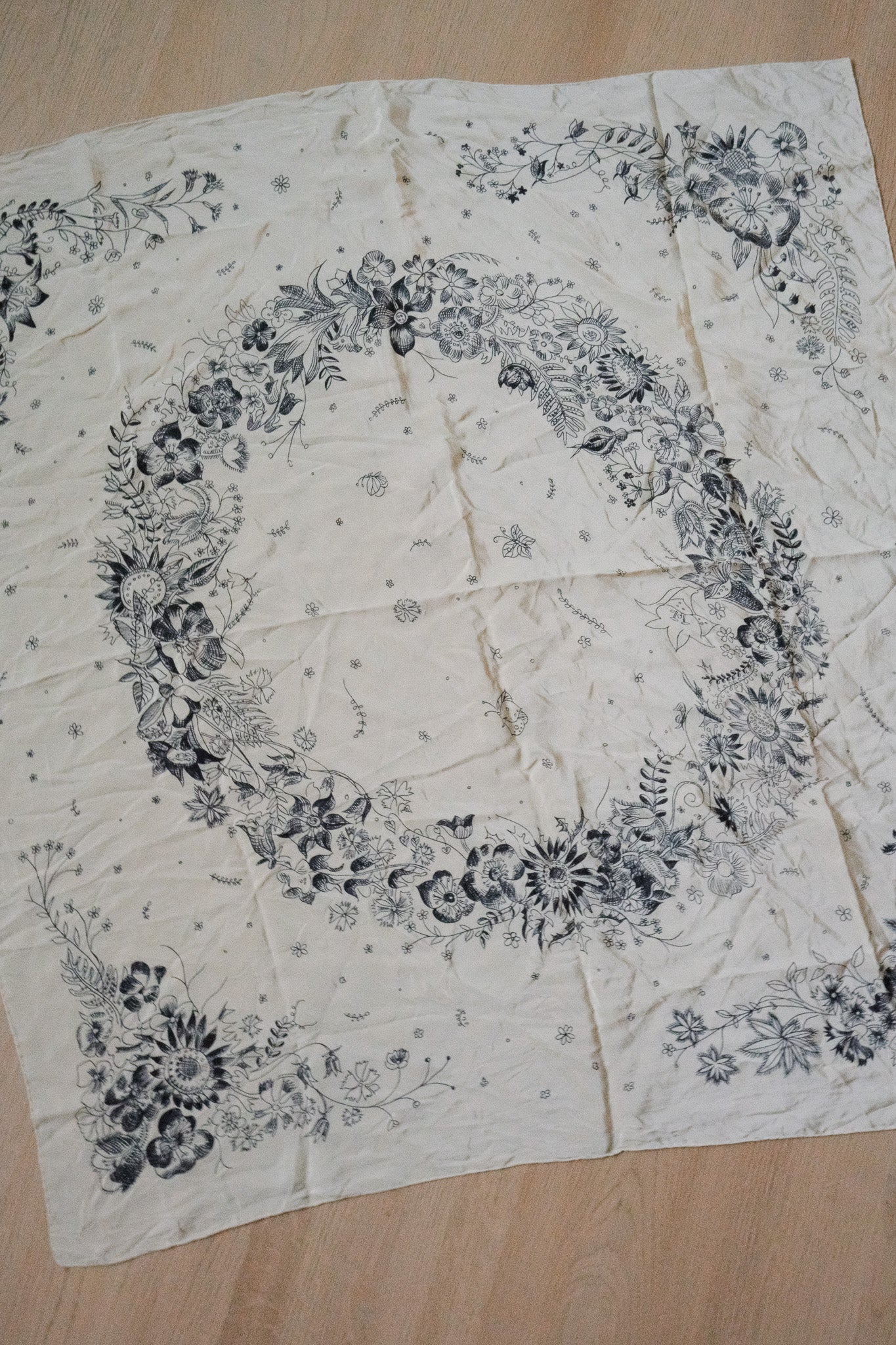 Vintage x Floral Silk Scarf