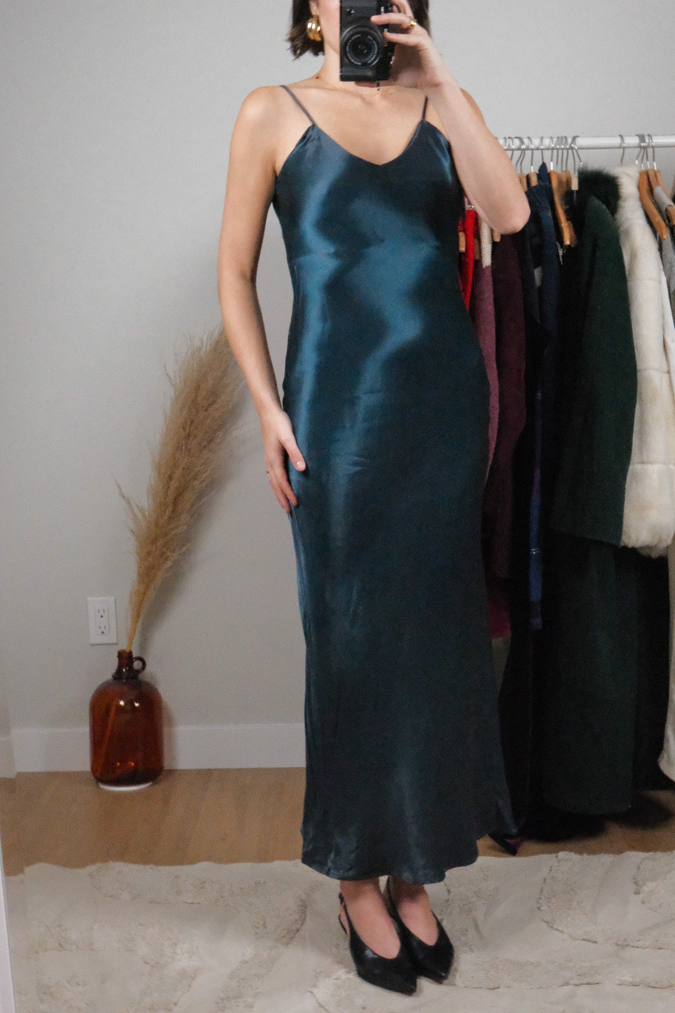 Vintage x Satin Maxi Dress (S)