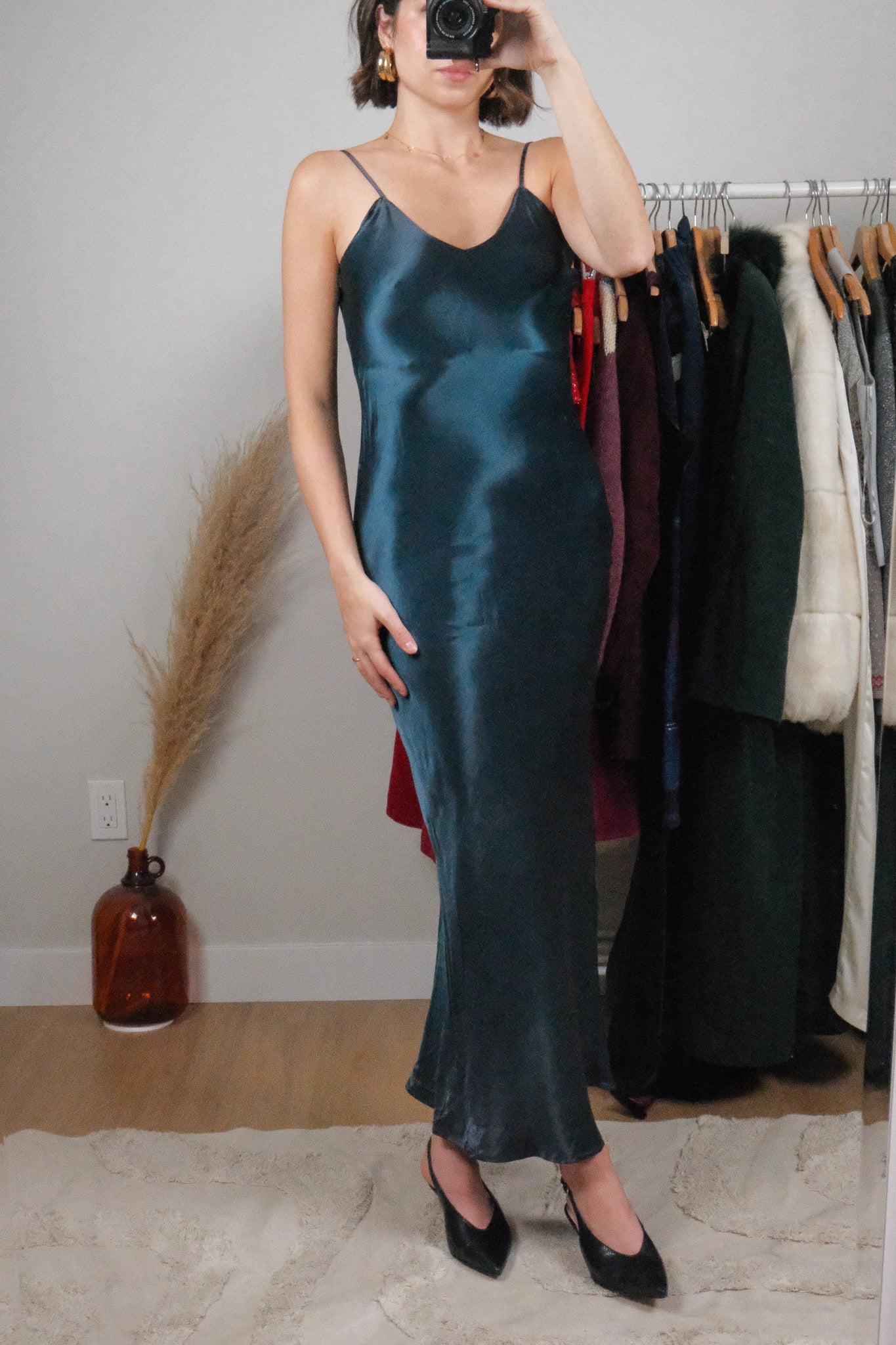 Vintage x Satin Maxi Dress (S)
