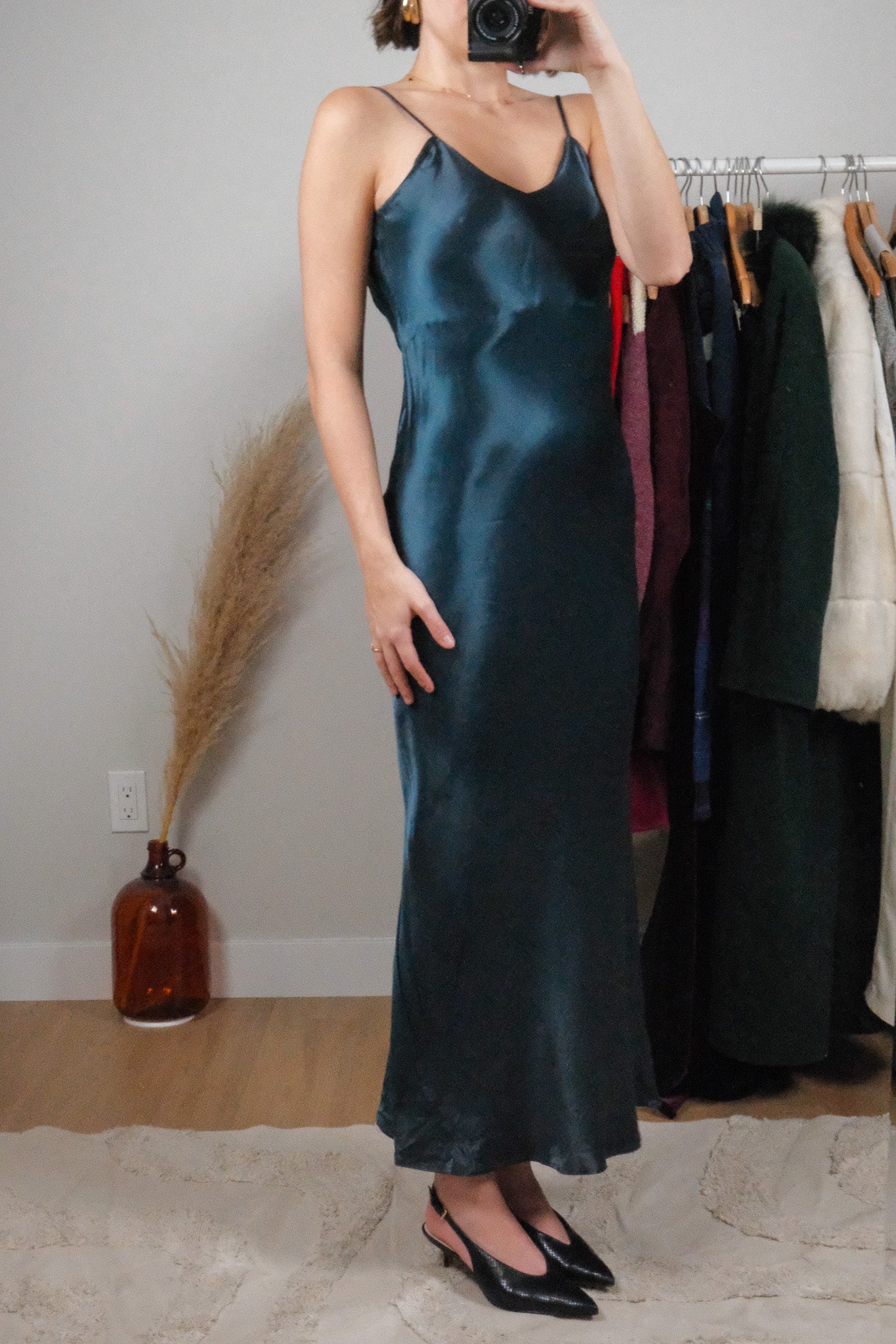 Vintage x Satin Maxi Dress (S)