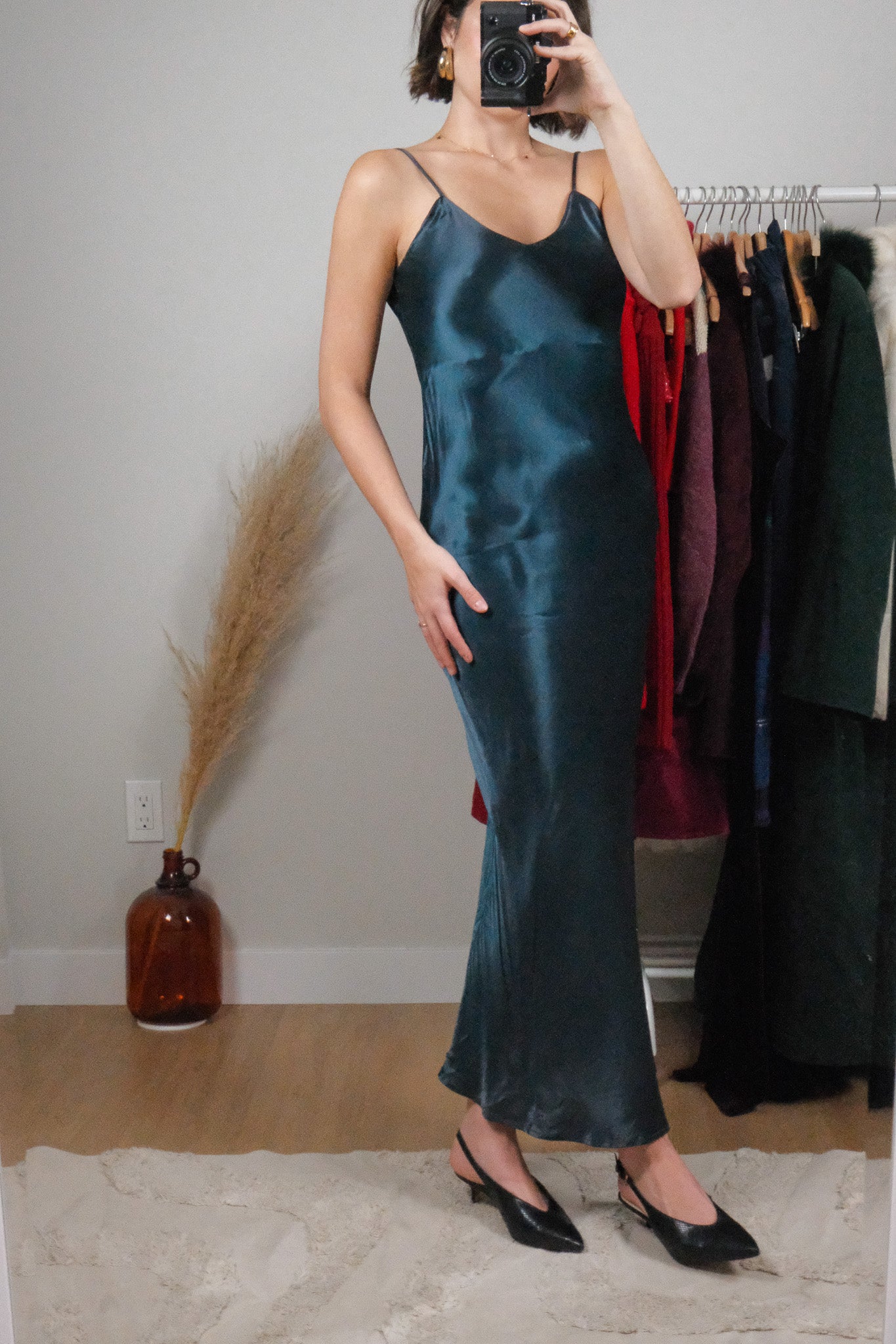 Vintage x Satin Maxi Dress (S)