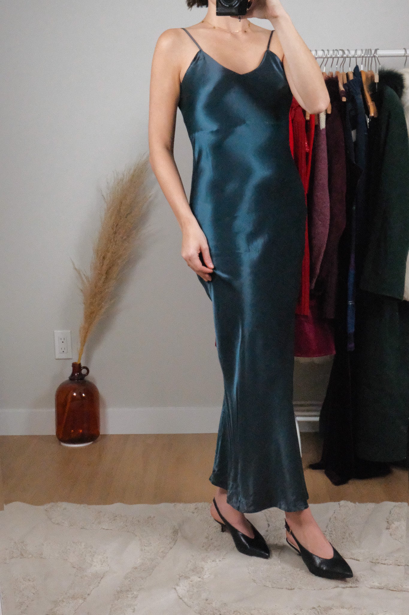 Vintage x Satin Maxi Dress (S)