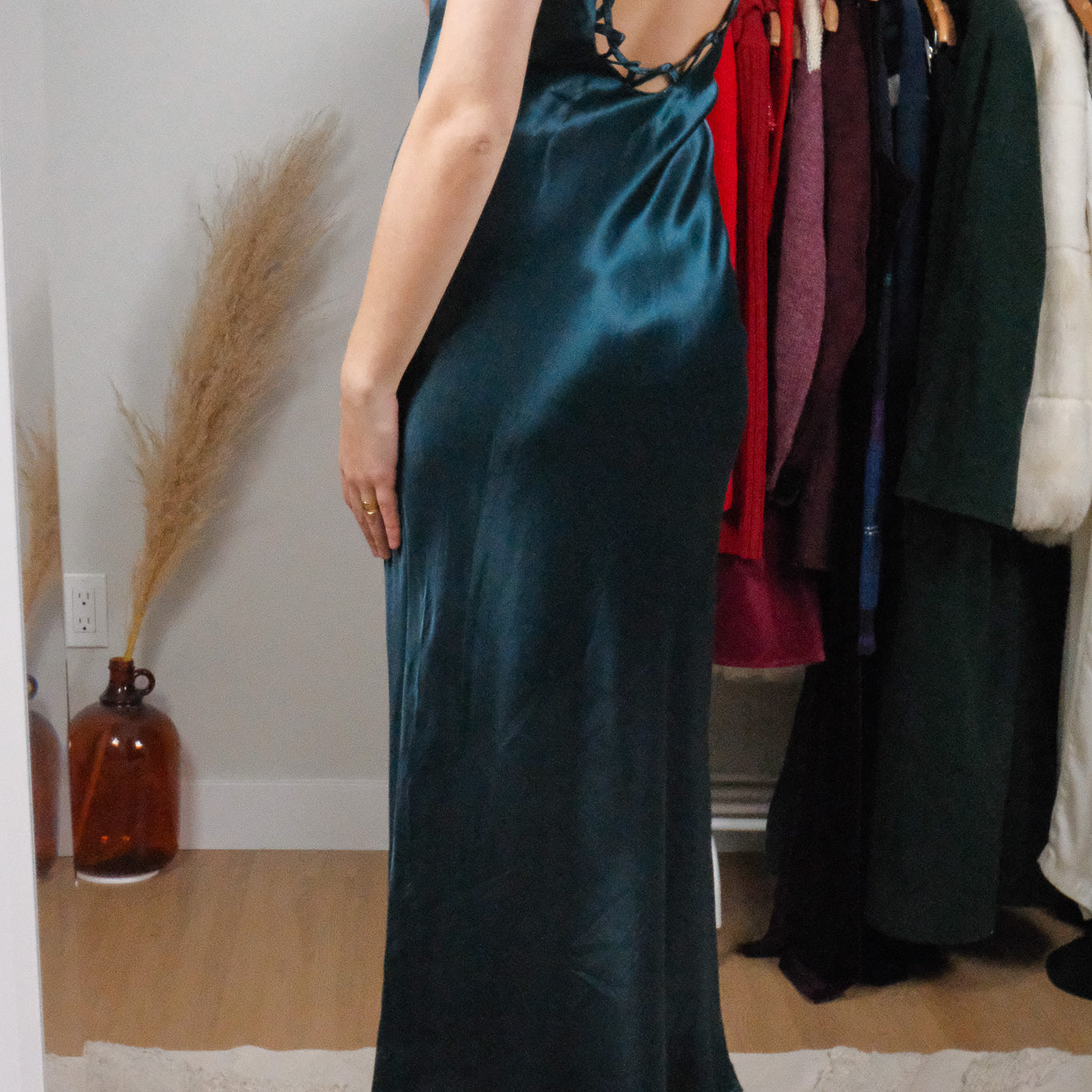 Vintage x Satin Maxi Dress (S)