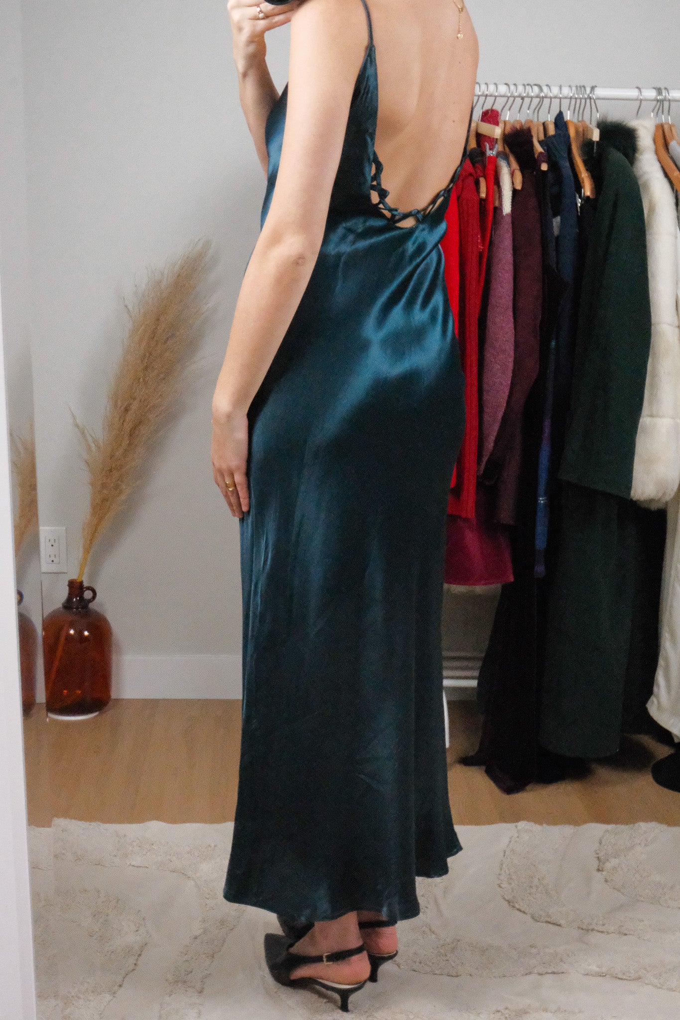 Vintage x Satin Maxi Dress (S)