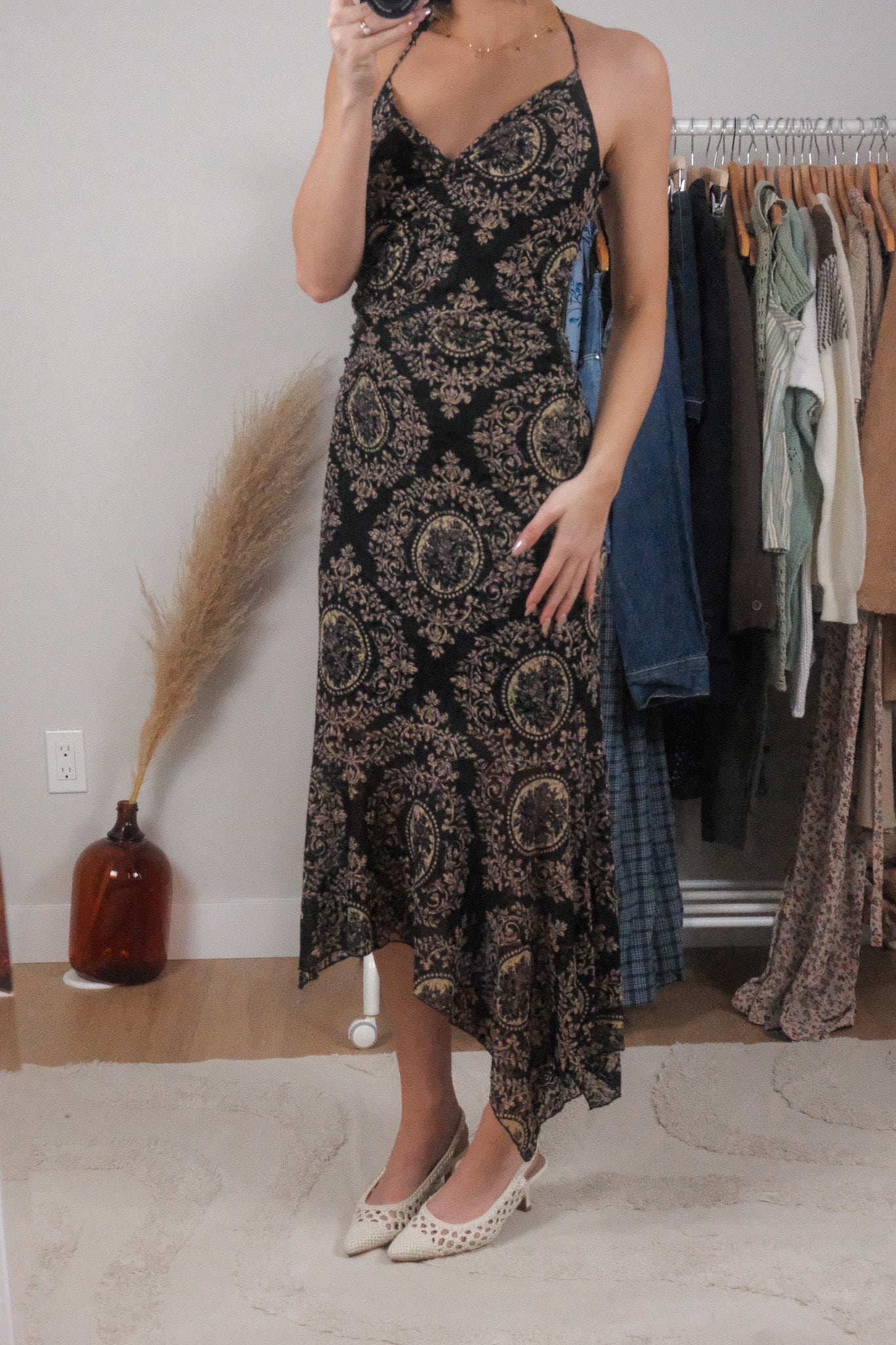 Made in Canada x Vintage x Lace Pattern Midi Dress (6)