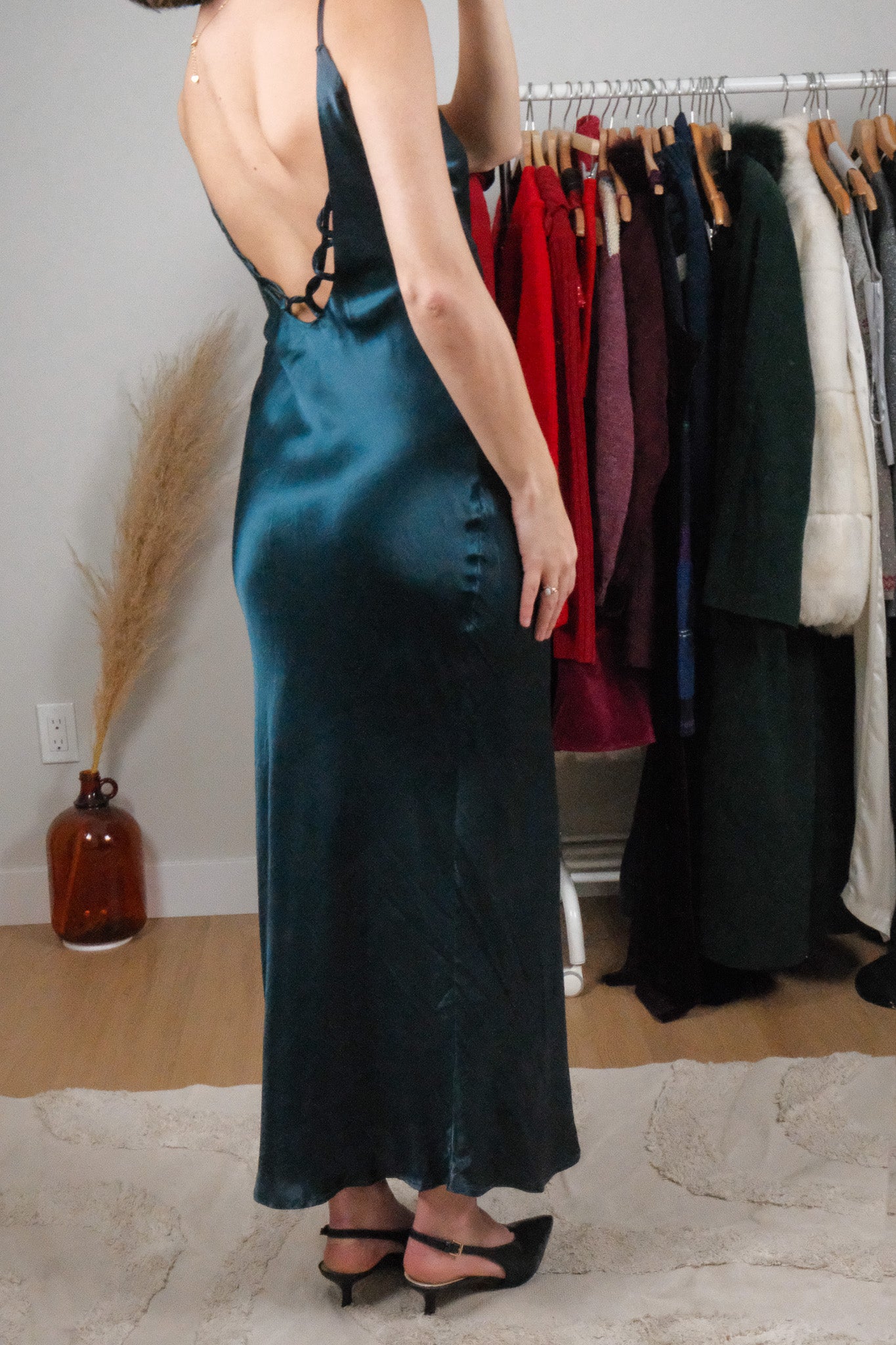 Vintage x Satin Maxi Dress (S)