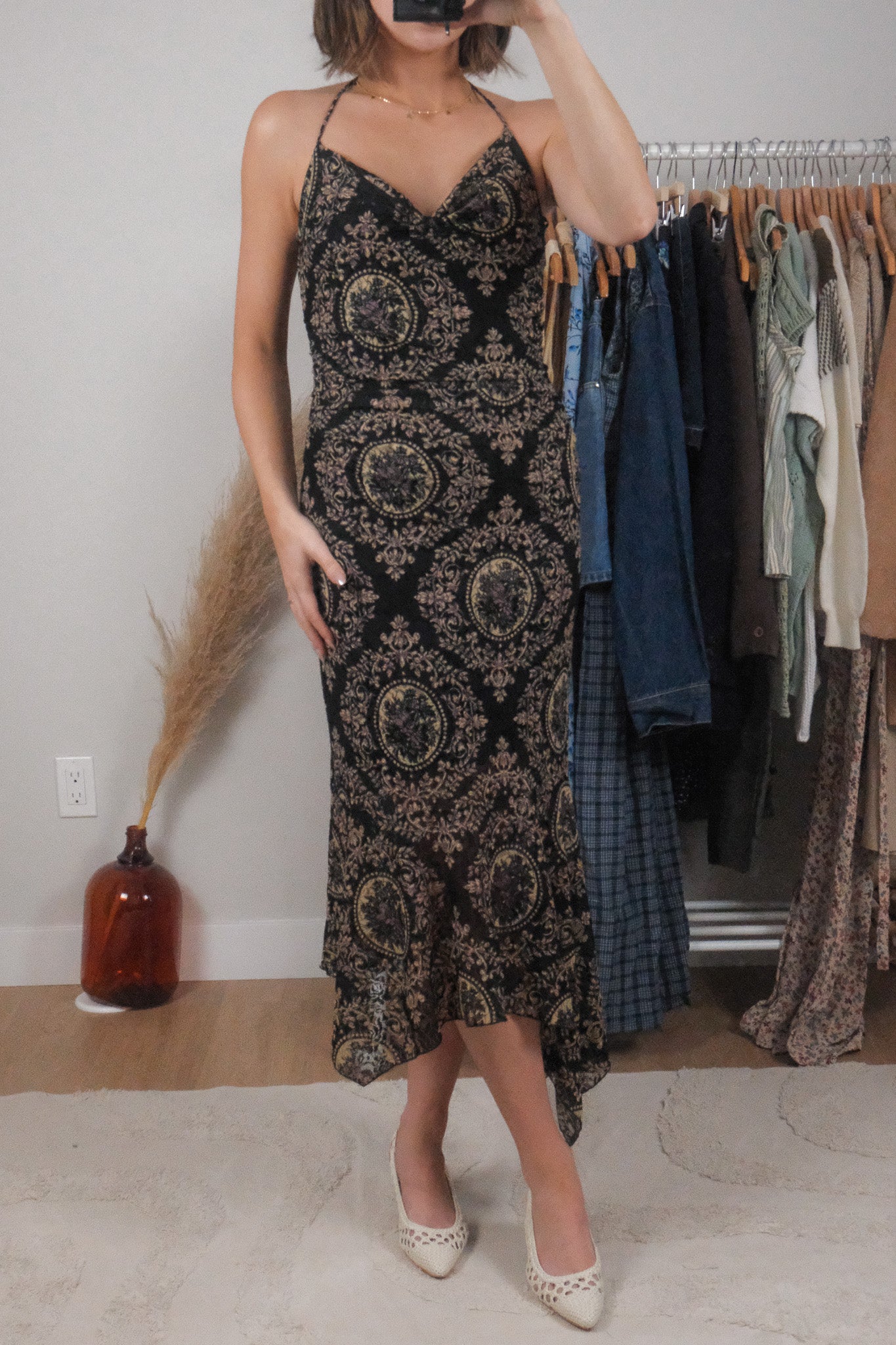 Made in Canada x Vintage x Lace Pattern Midi Dress (6)