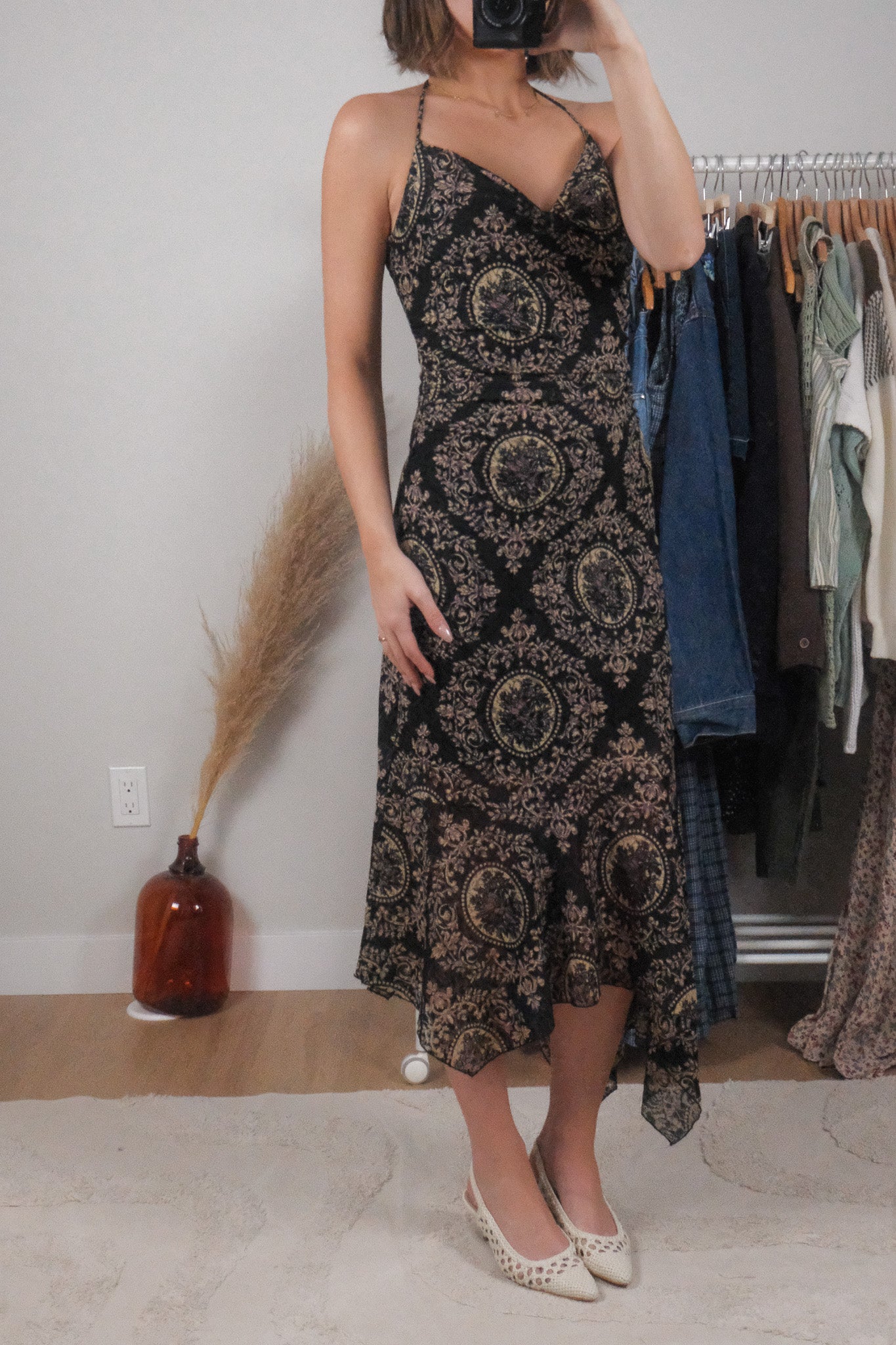 Made in Canada x Vintage x Lace Pattern Midi Dress (6)