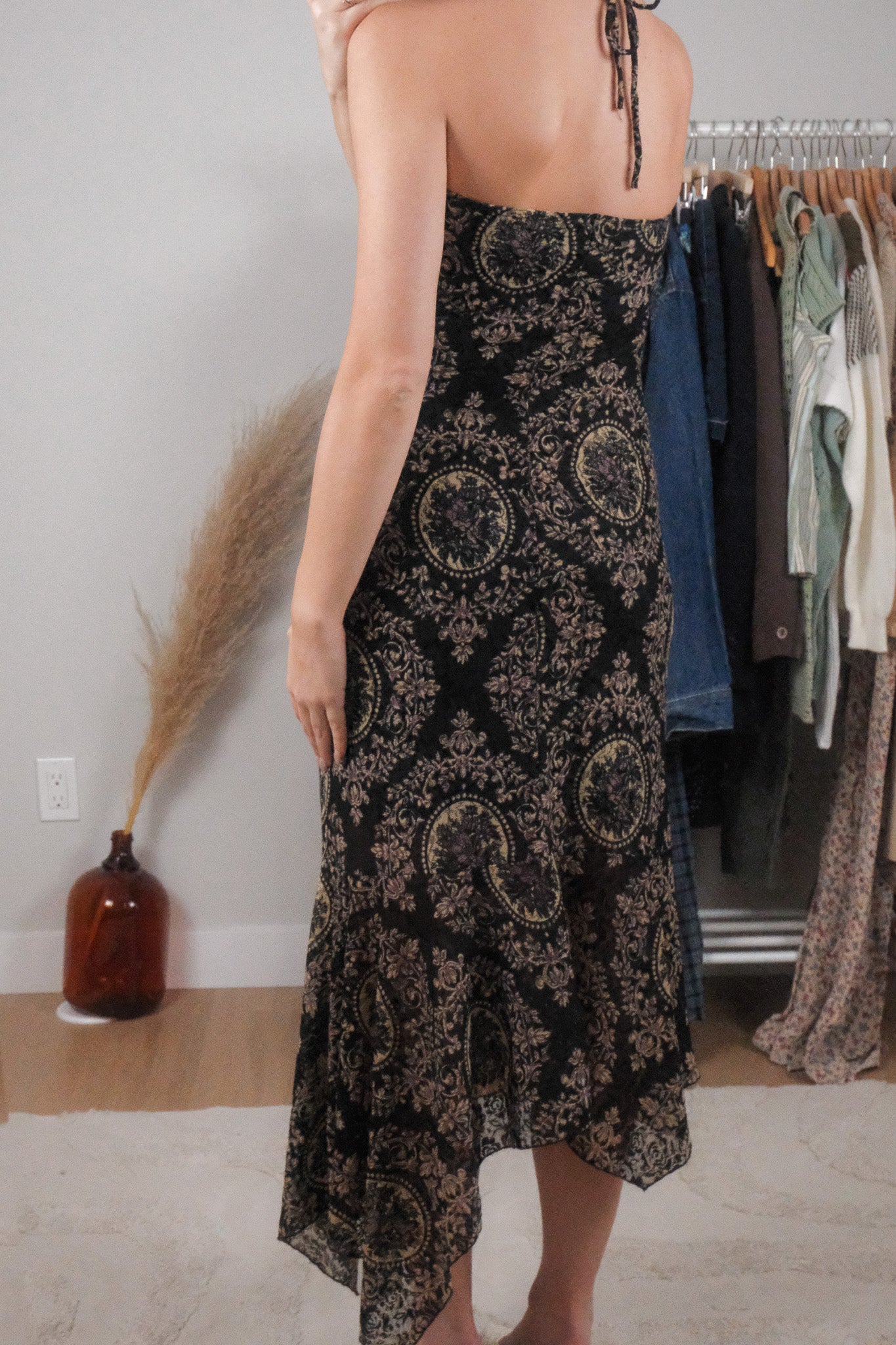 Made in Canada x Vintage x Lace Pattern Midi Dress (6)
