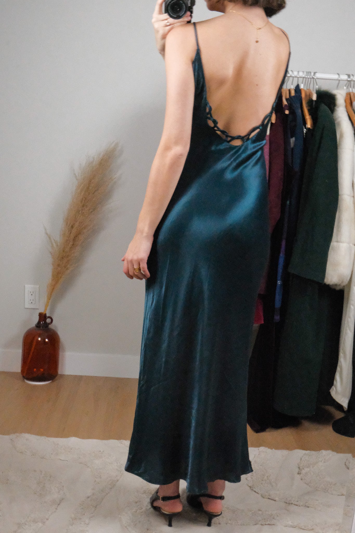 Vintage x Satin Maxi Dress (S)