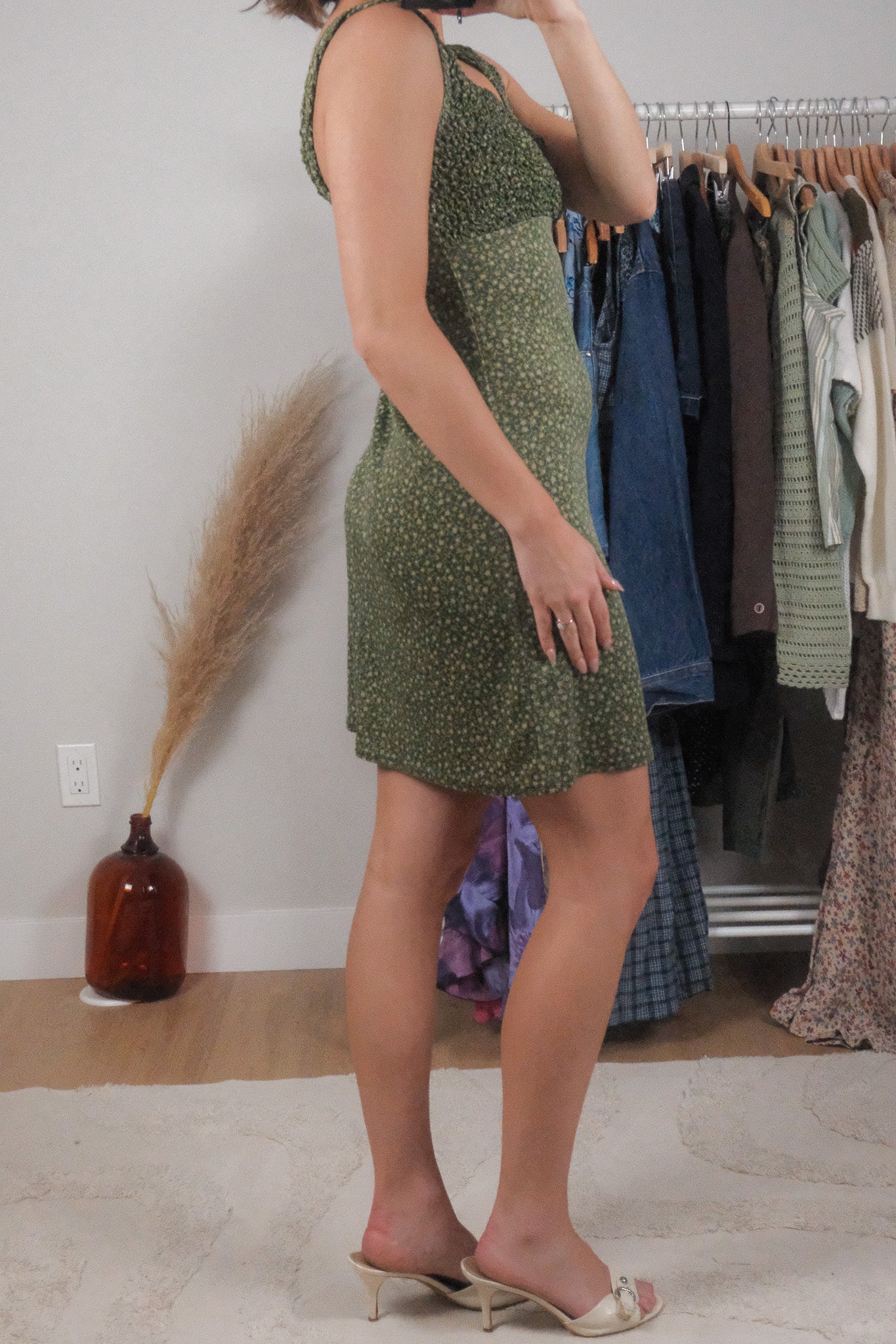 Made in USA x Vintage x Floral Midi Dress (S/M)