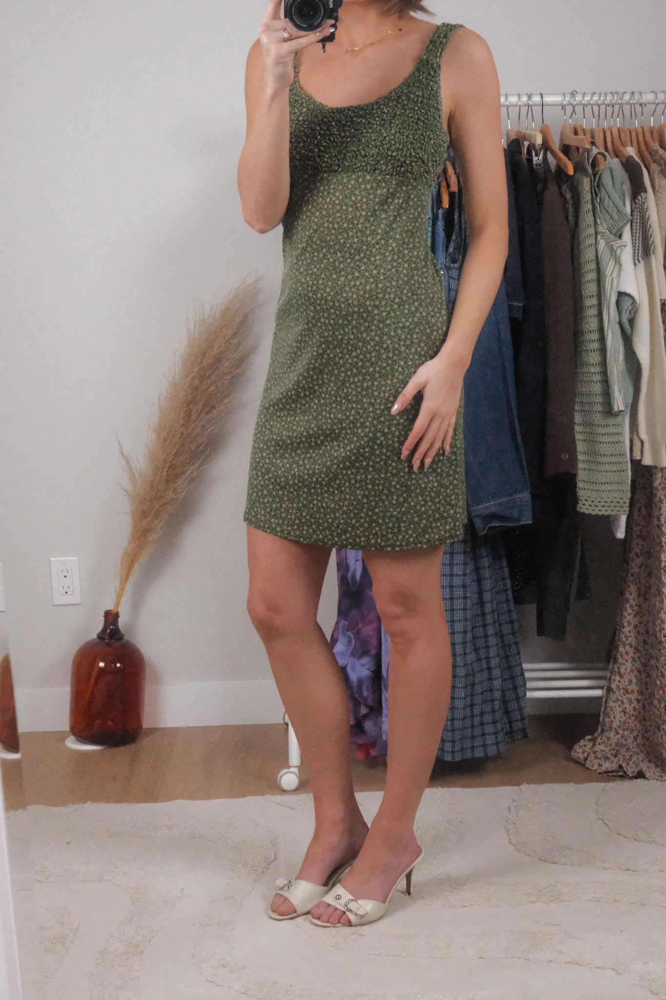 Made in USA x Vintage x Floral Midi Dress (S/M)