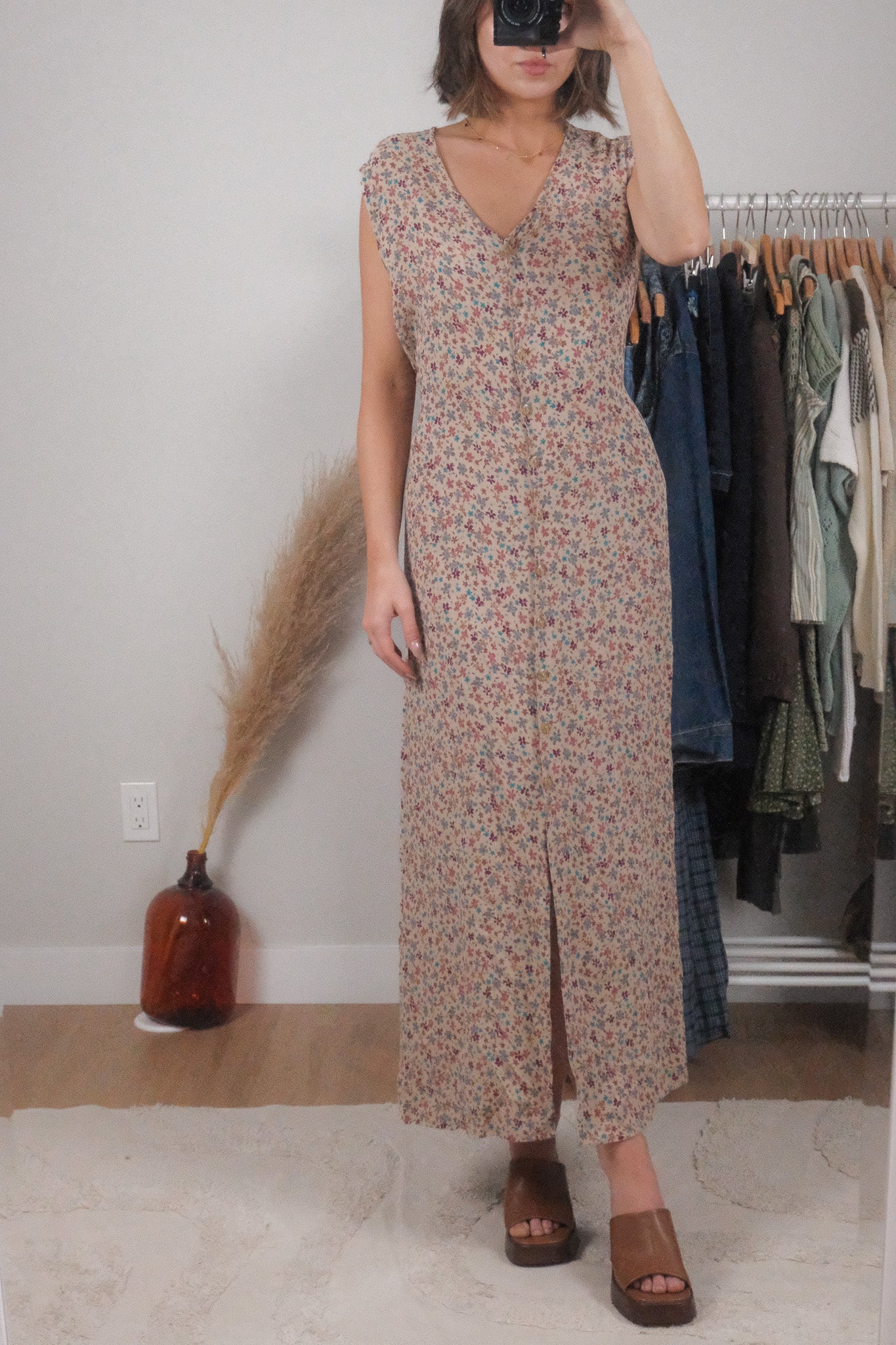 Vintage x Floral Maxi Dress (L/XL)