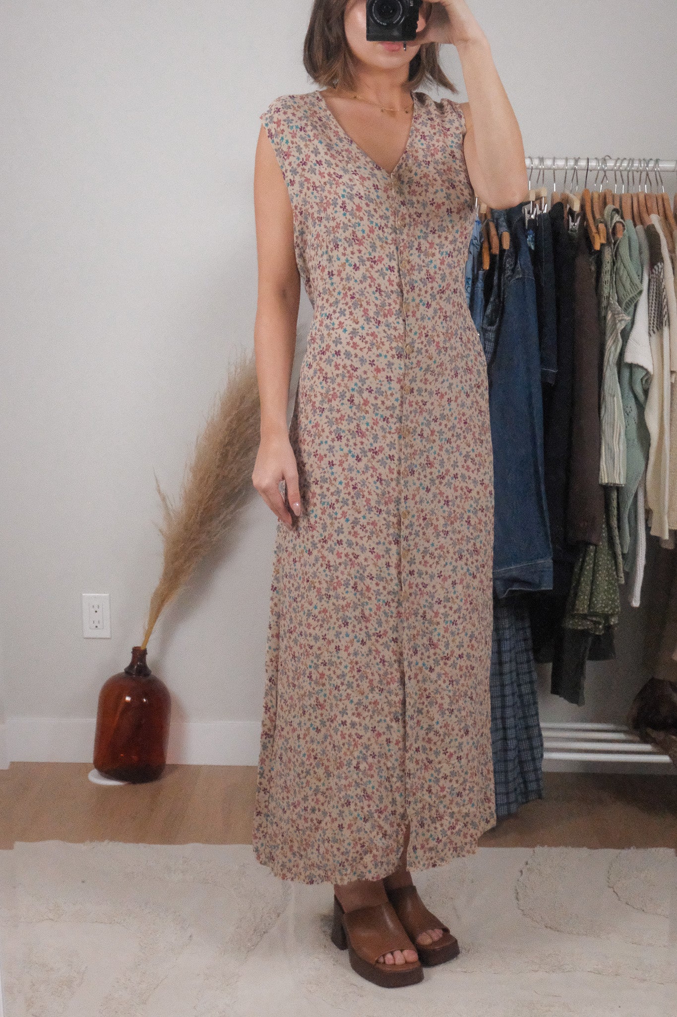 Vintage x Floral Maxi Dress (L/XL)