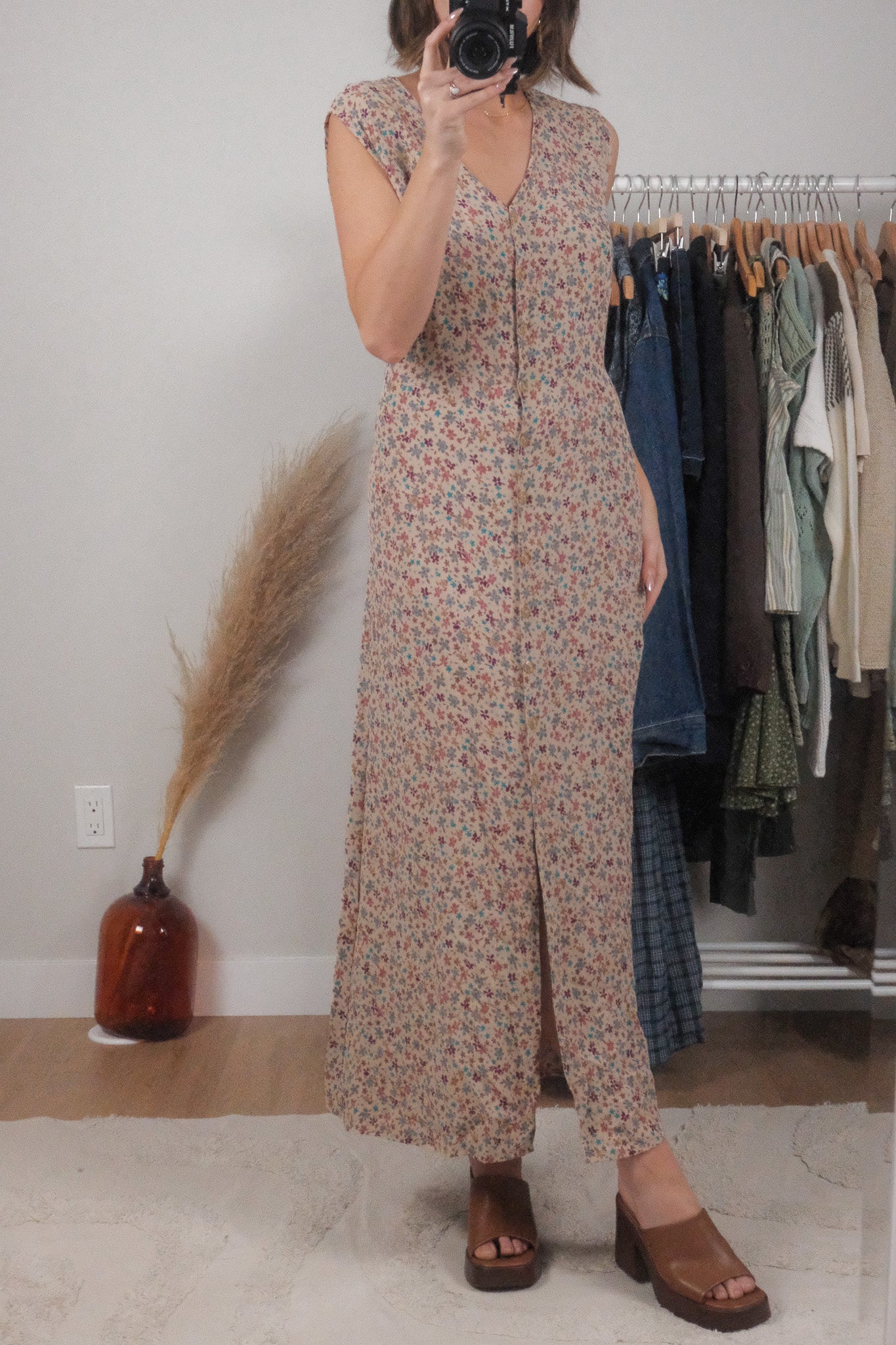 Vintage x Floral Maxi Dress (L/XL)