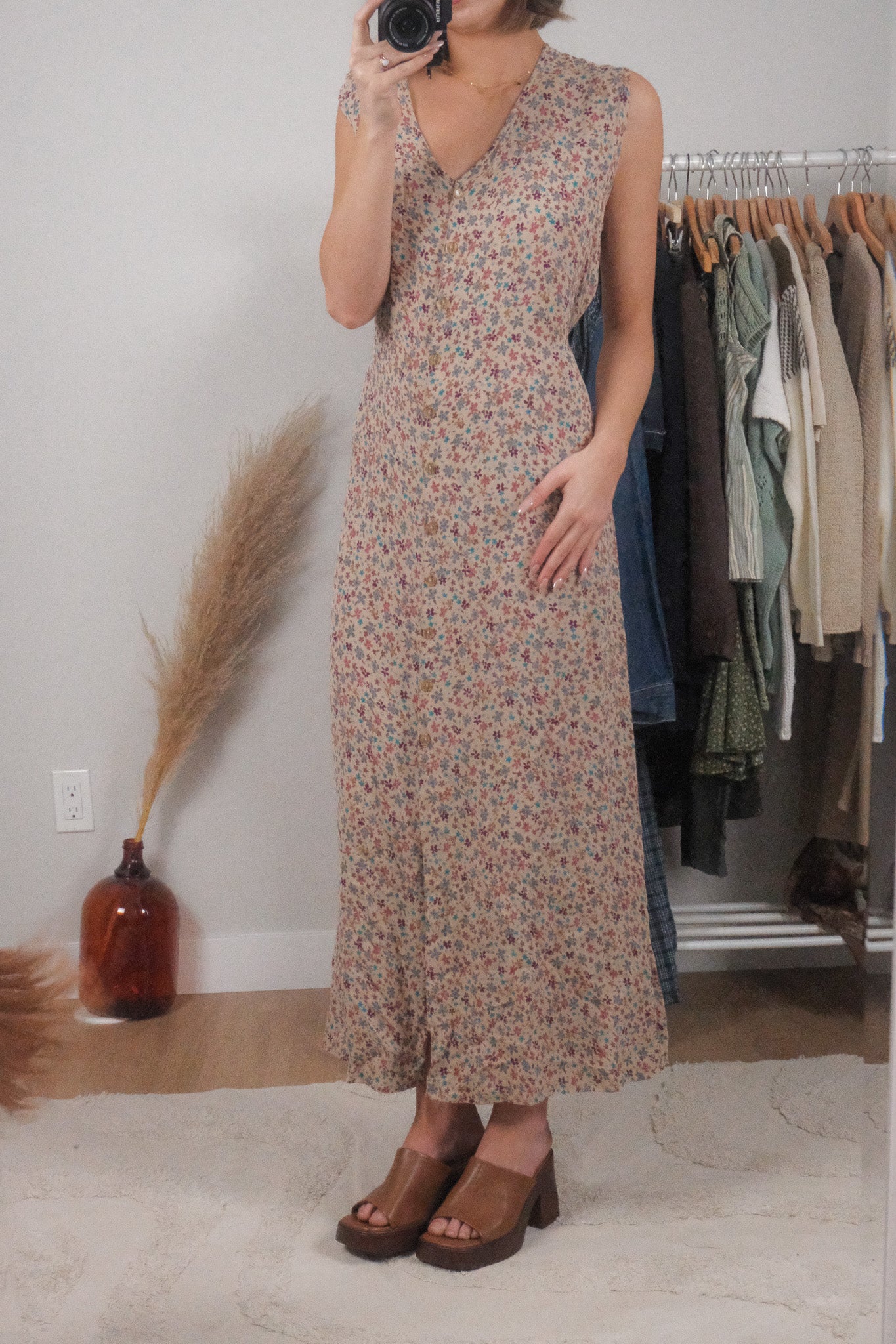 Vintage x Floral Maxi Dress (L/XL)