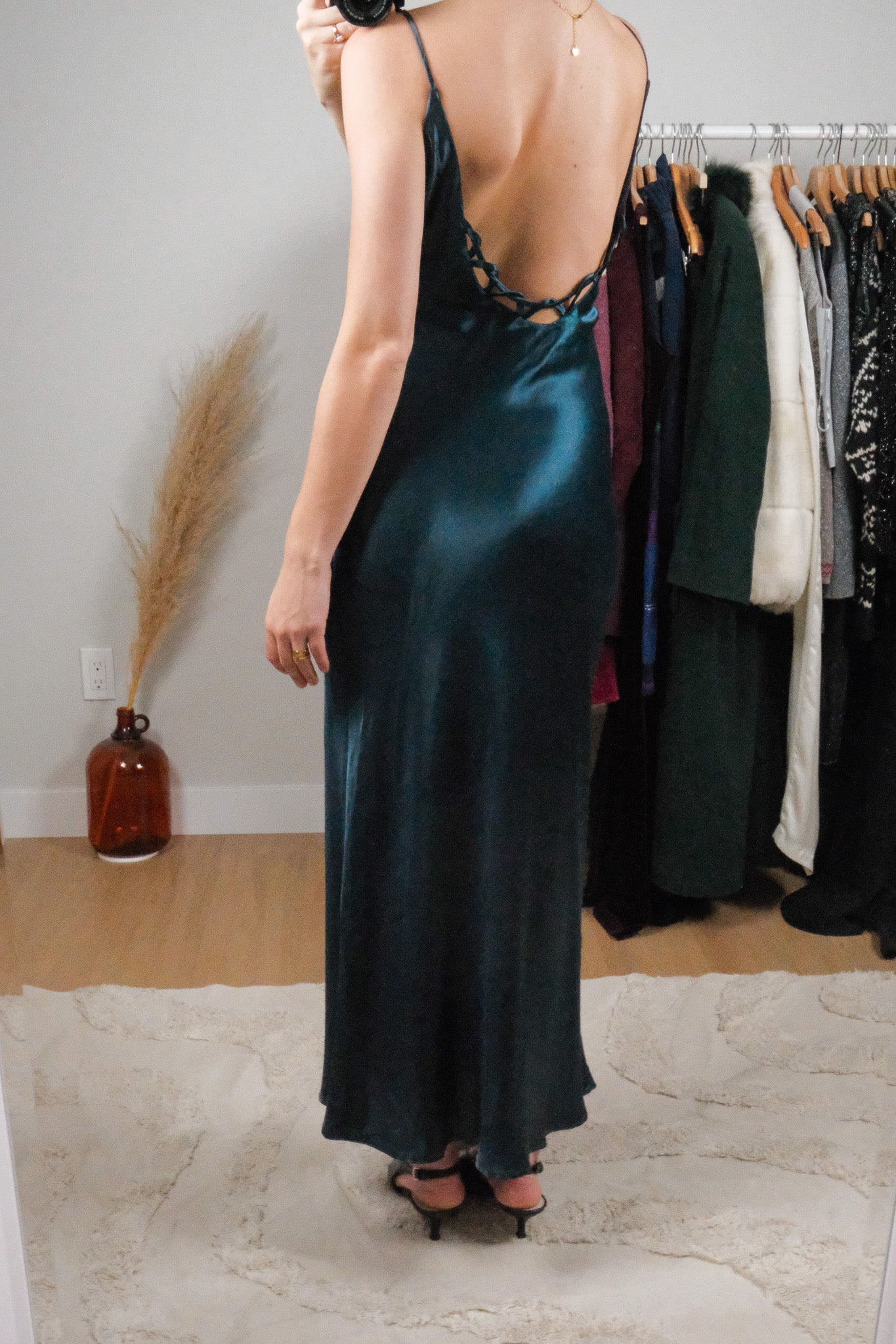 Vintage x Satin Maxi Dress (S)