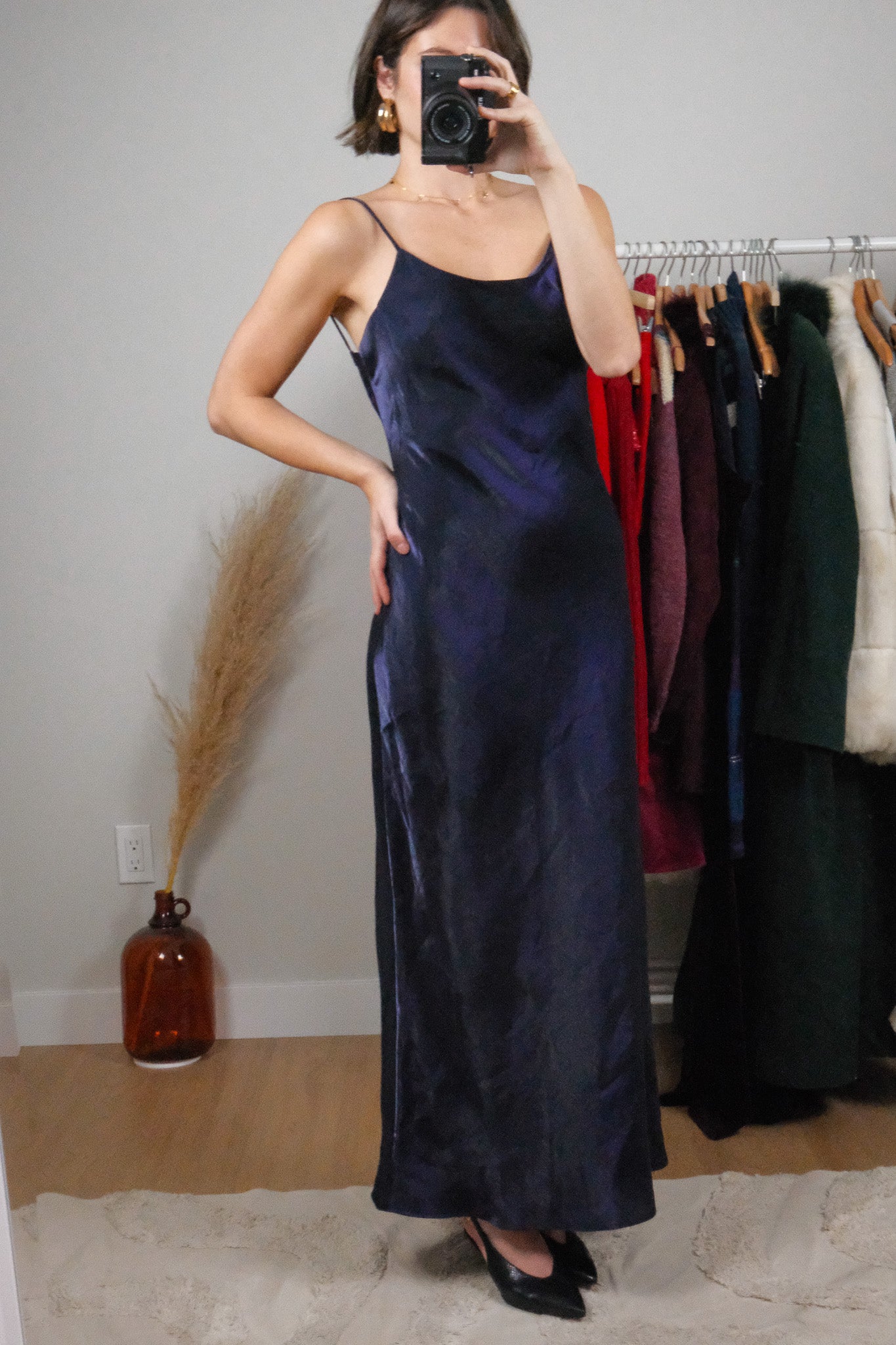 Made in Canada x Vintage x Iridescent Open Back With Beading Maxi Dress (8)