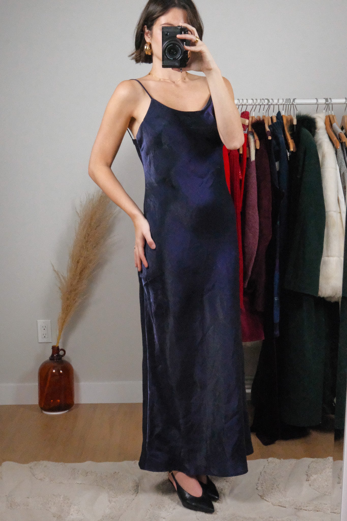 Made in Canada x Vintage x Iridescent Open Back With Beading Maxi Dress (8)
