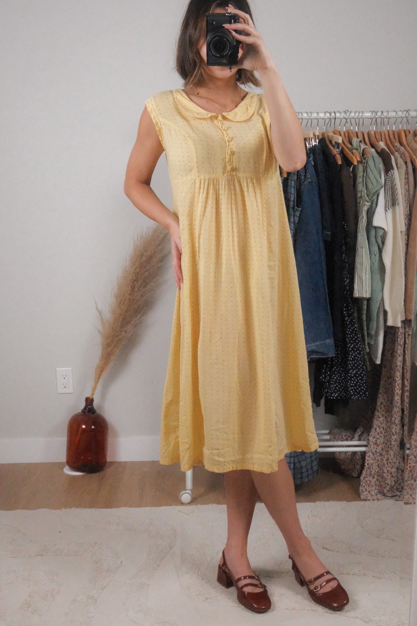 Vintage x April Cornell Polkadot Midi Dress (4-8)