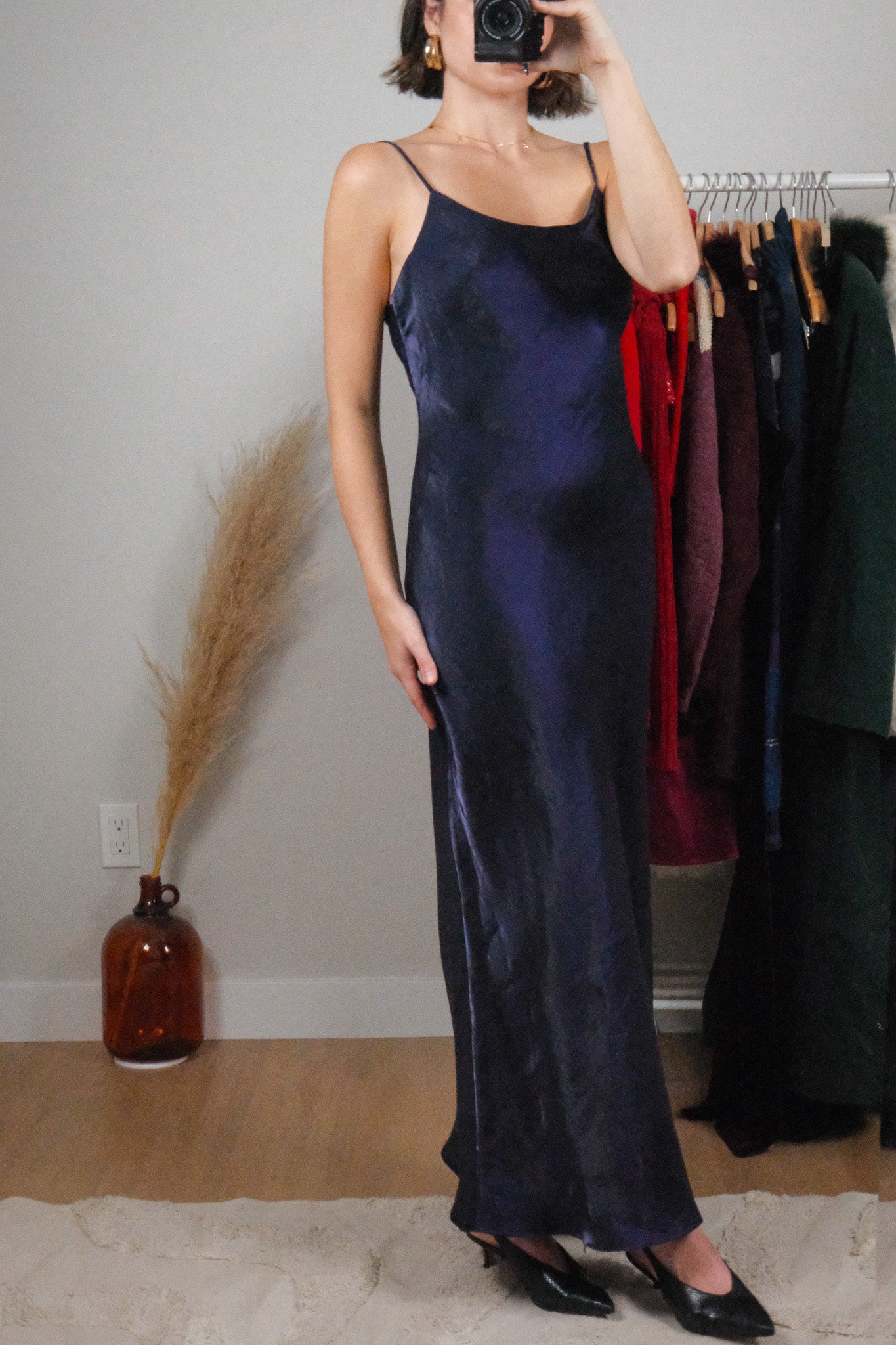 Made in Canada x Vintage x Iridescent Open Back With Beading Maxi Dress (8)