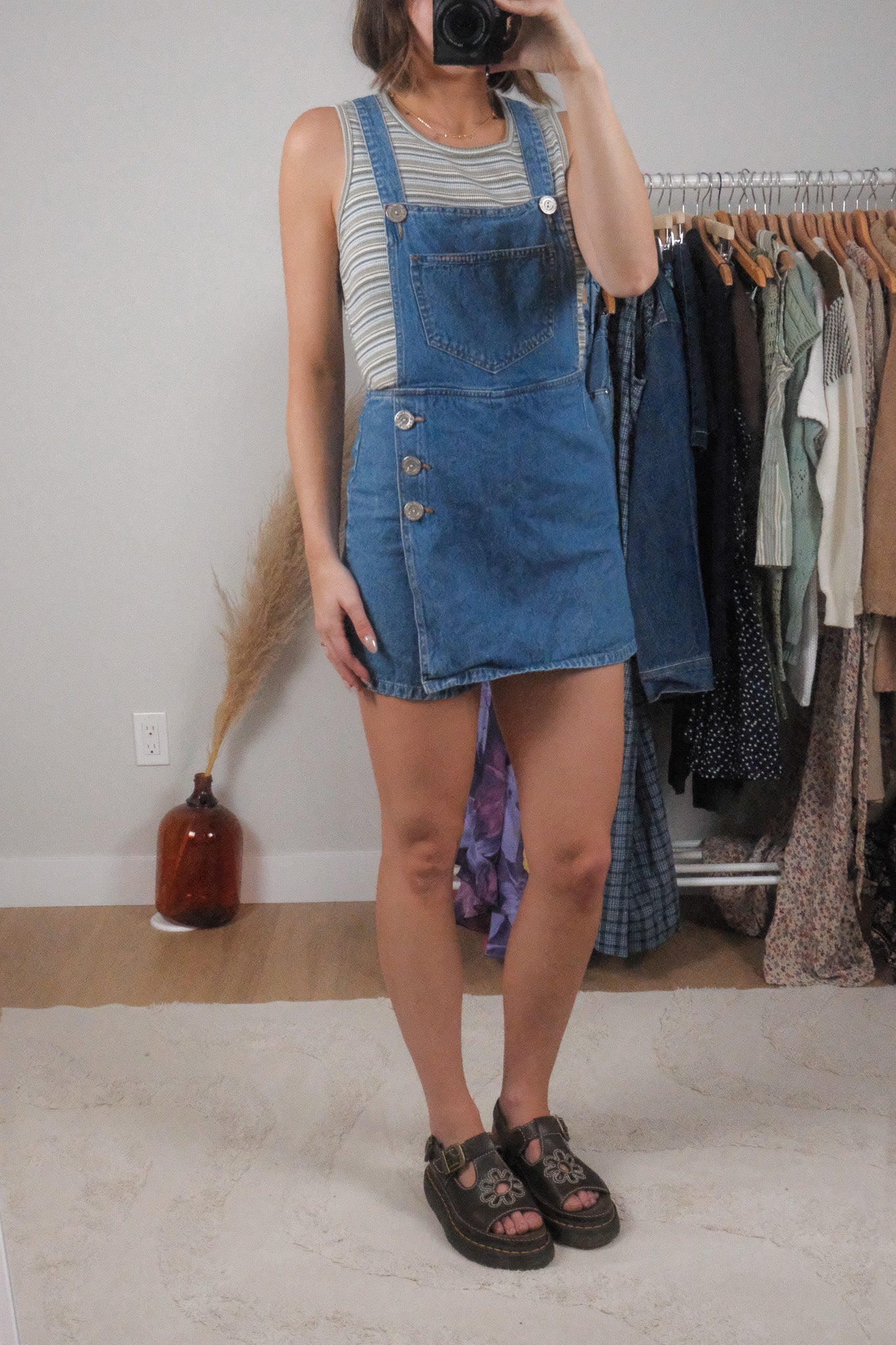 Vintage x Denim Overall Dress/Skort (XS/S)