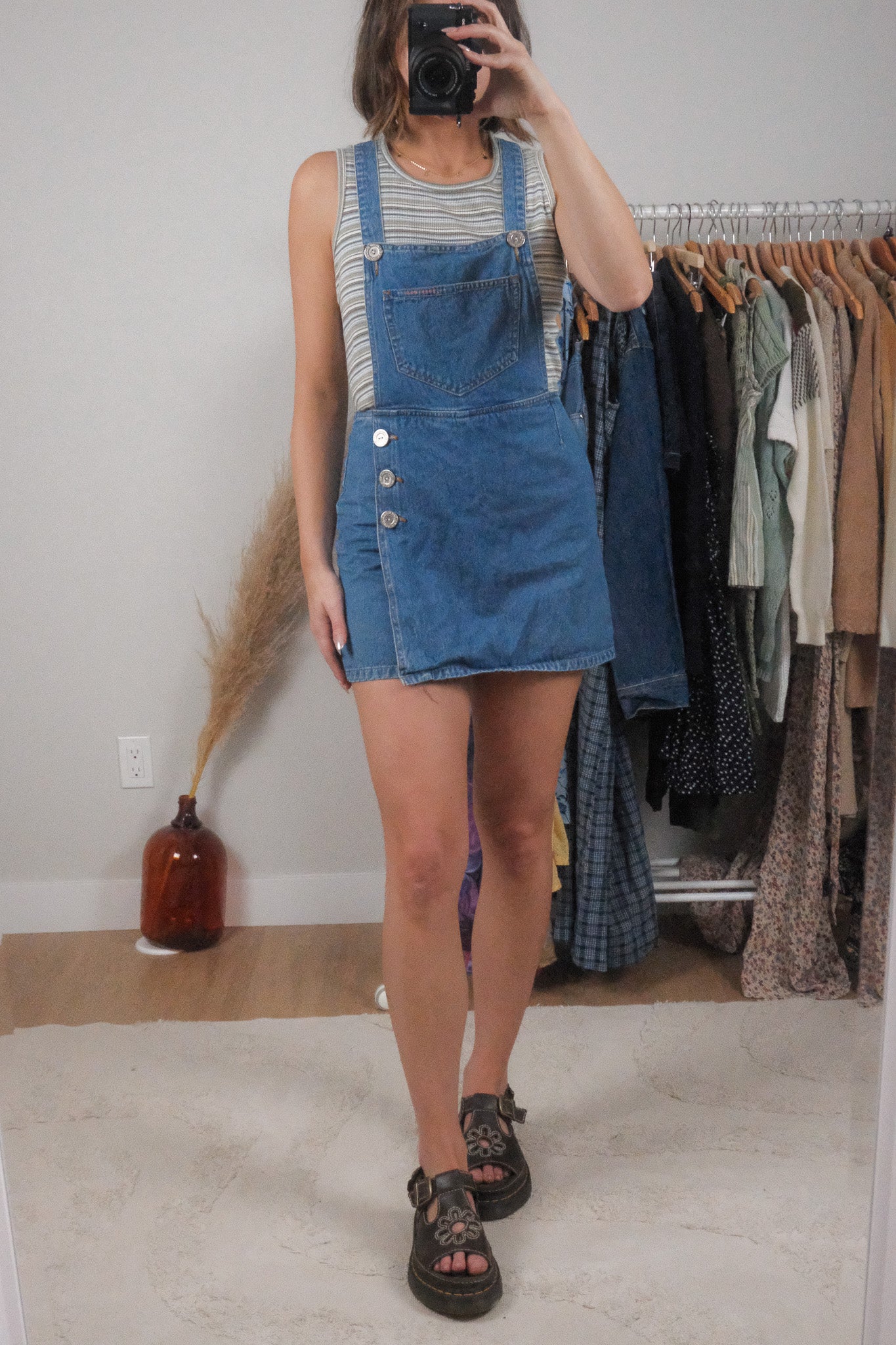 Vintage x Denim Overall Dress/Skort (XS/S)