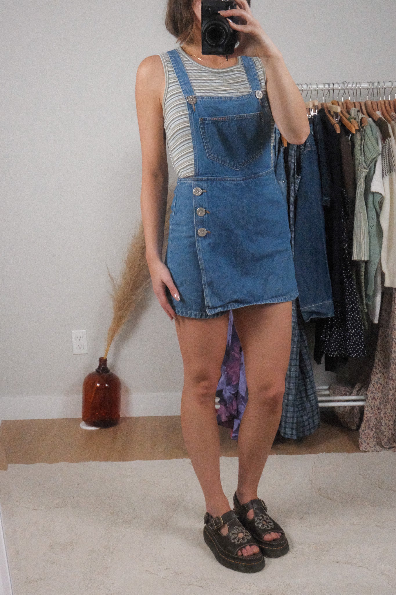 Vintage x Denim Overall Dress/Skort (XS/S)