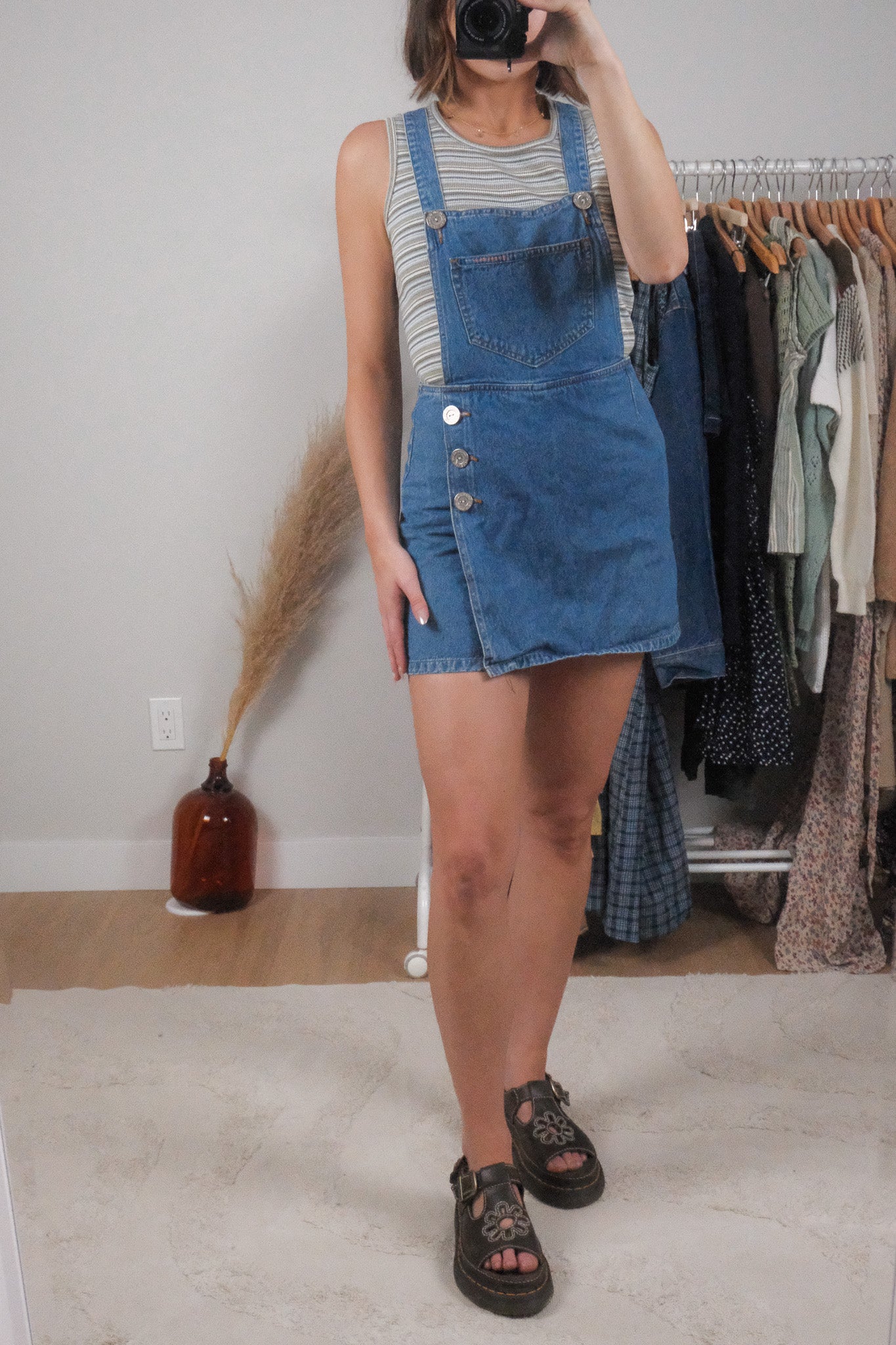 Vintage x Denim Overall Dress/Skort (XS/S)