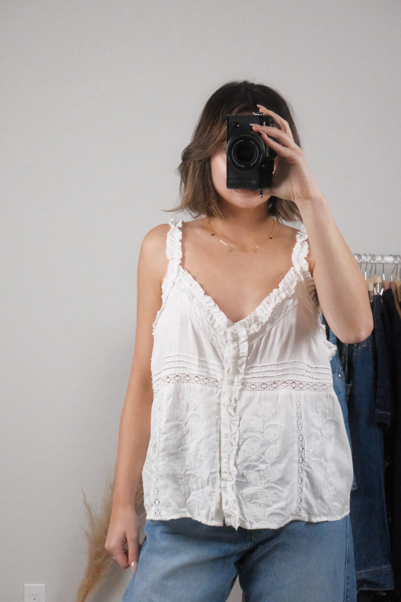 NWT x Modern x Linen Blend Embroidered Tank (XL)