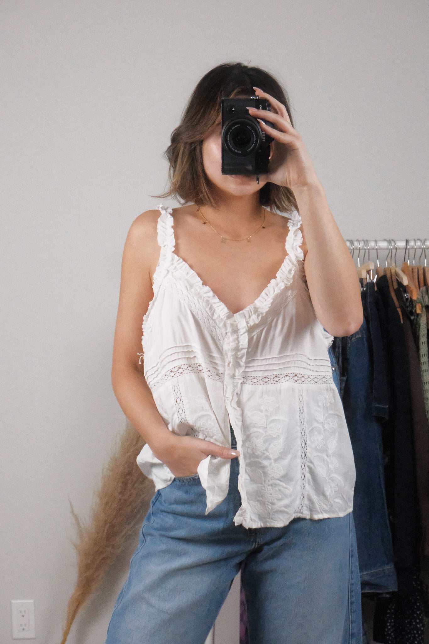 NWT x Modern x Linen Blend Embroidered Tank (XL)