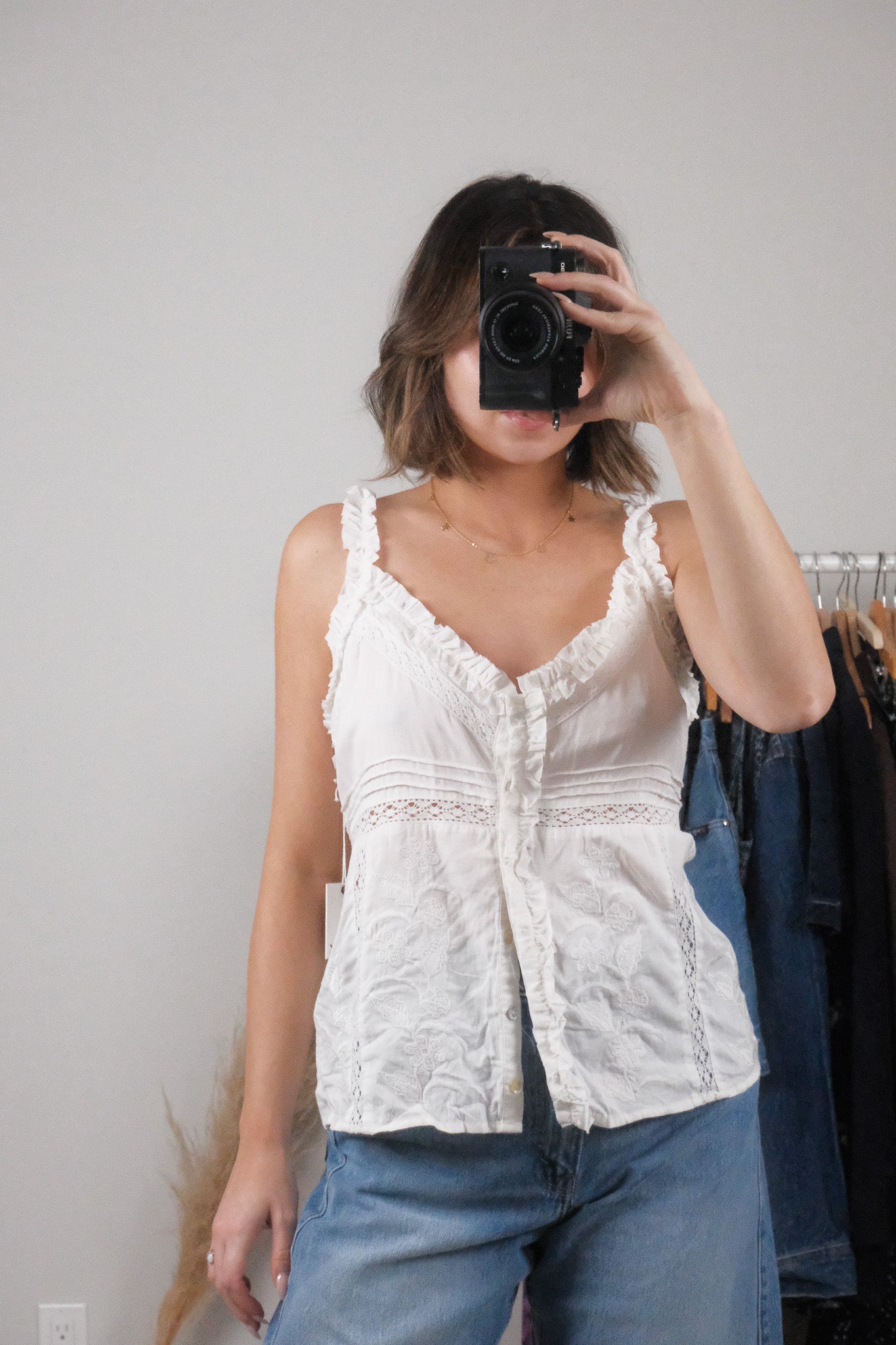 NWT x Modern x Linen Blend Embroidered Tank (XL)