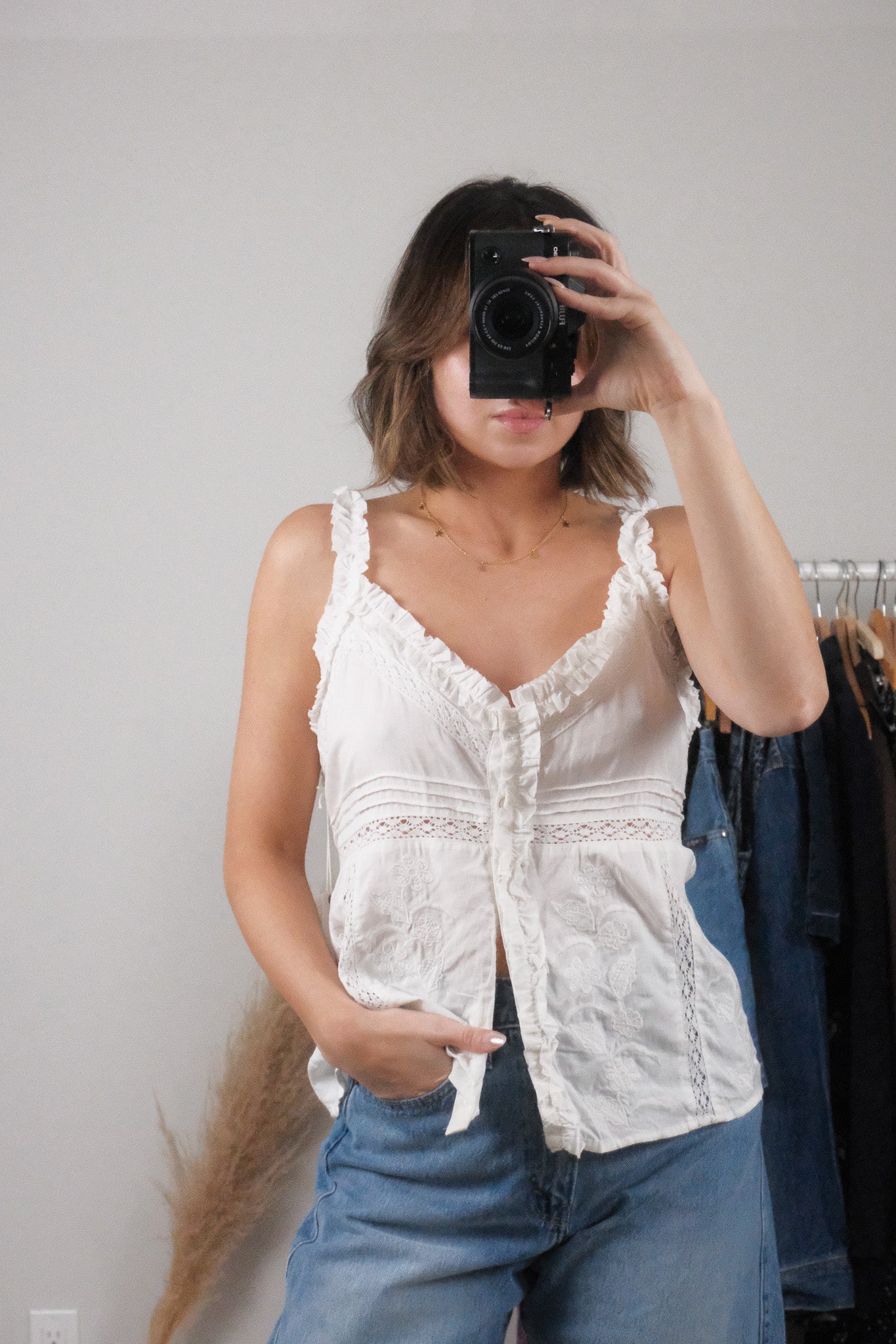 NWT x Modern x Linen Blend Embroidered Tank (XL)