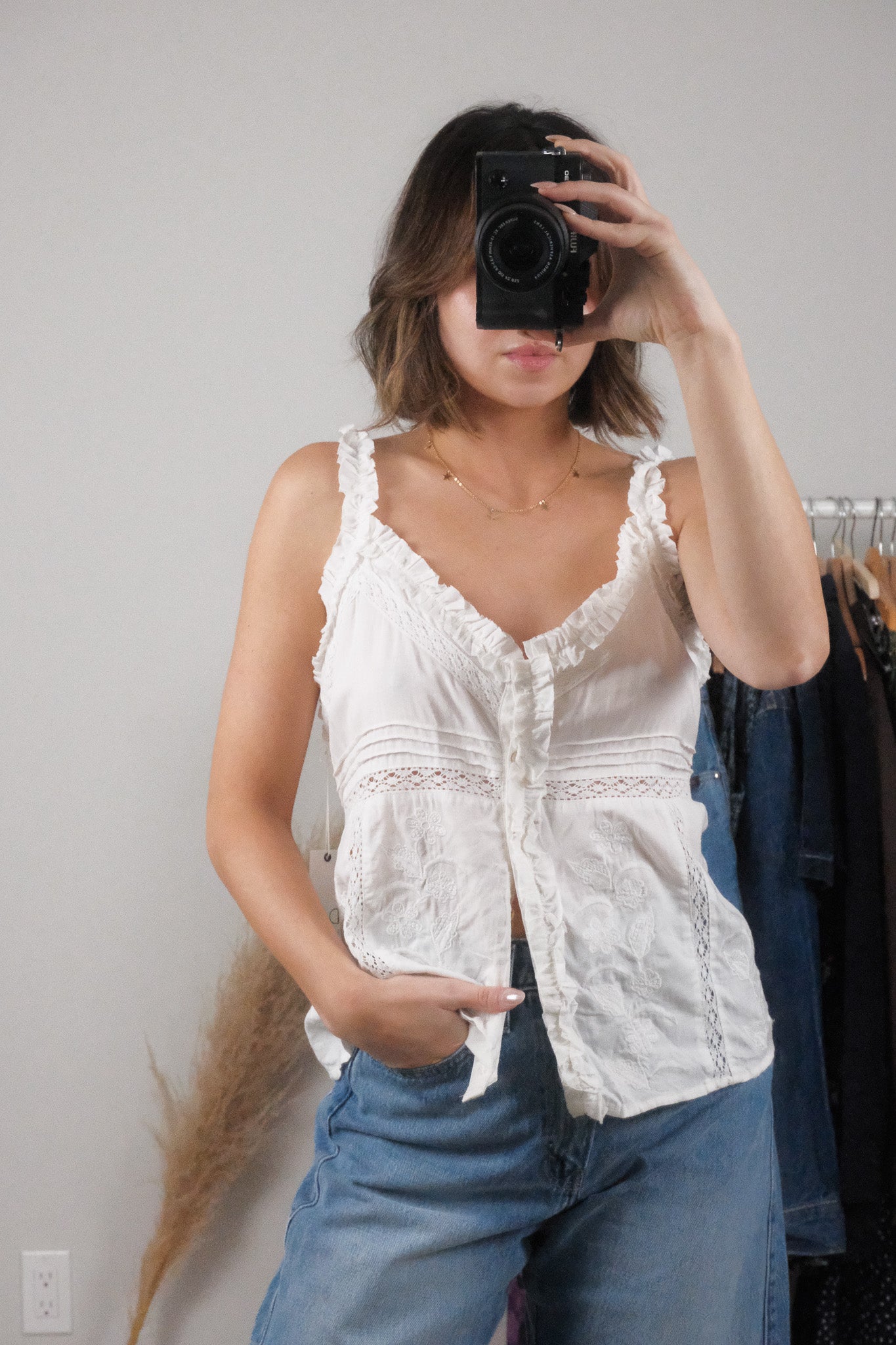 NWT x Modern x Linen Blend Embroidered Tank (XL)