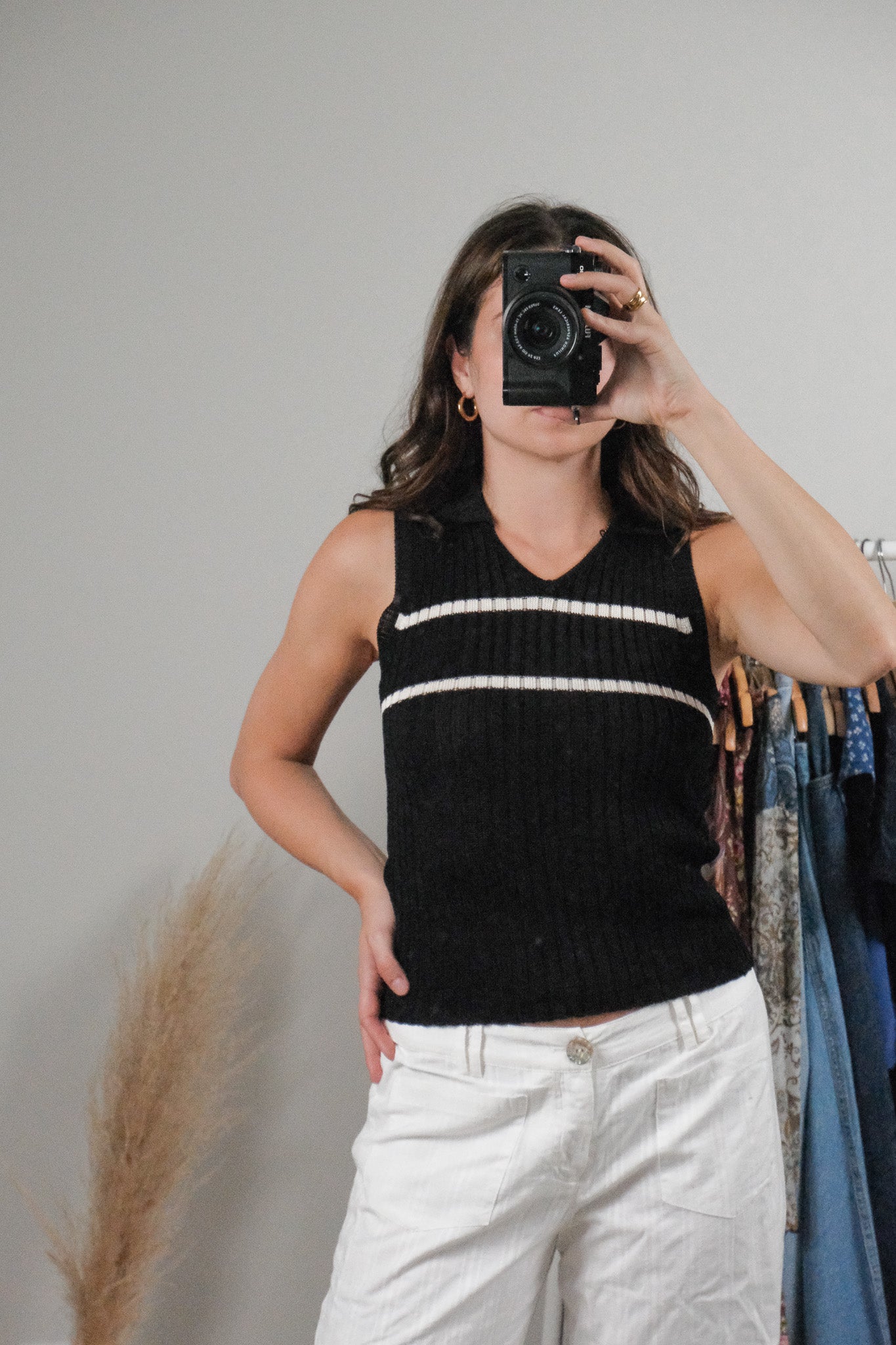 Vintage x Striped Collared Tank (S/M)
