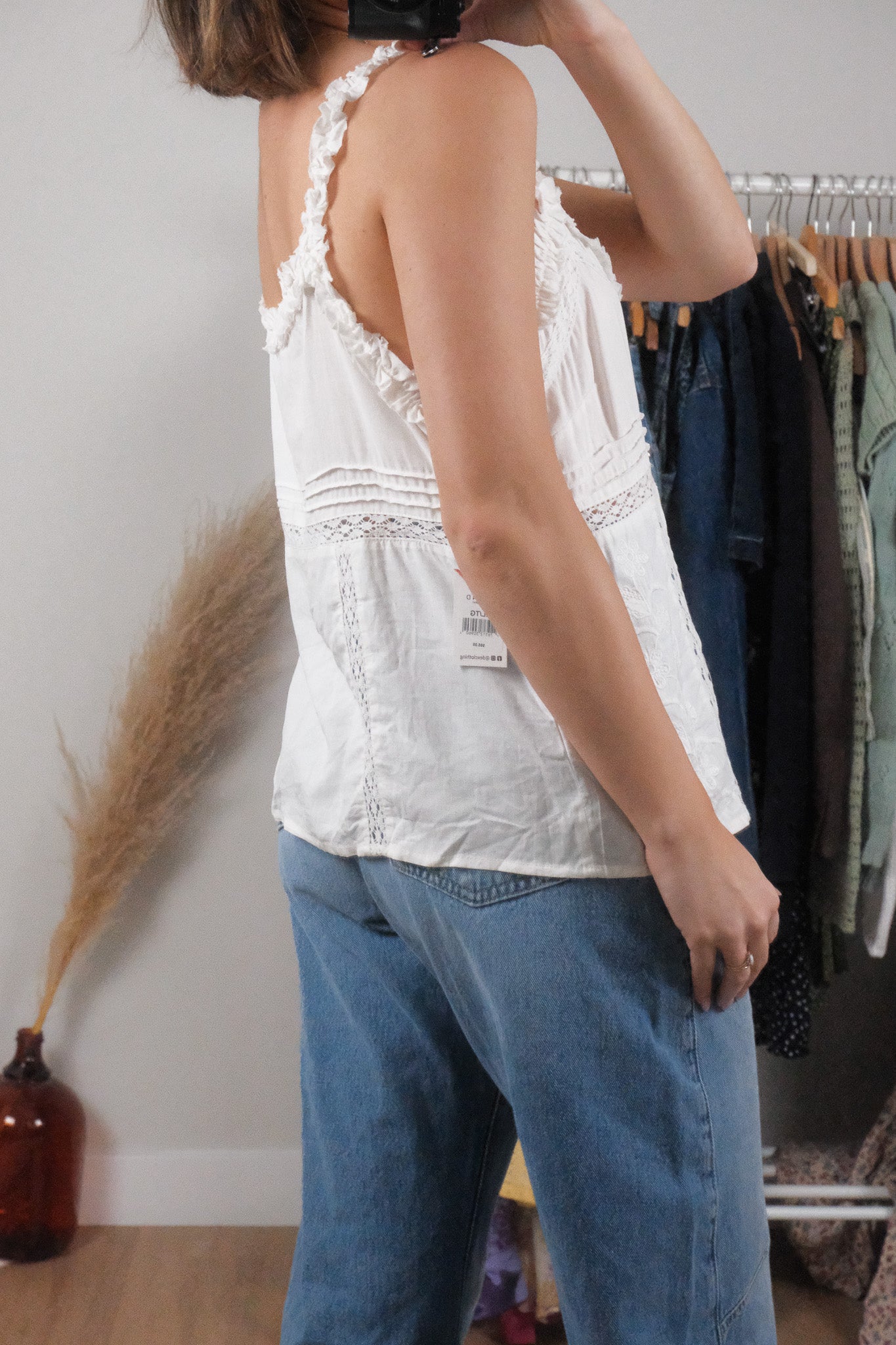 NWT x Modern x Linen Blend Embroidered Tank (XL)