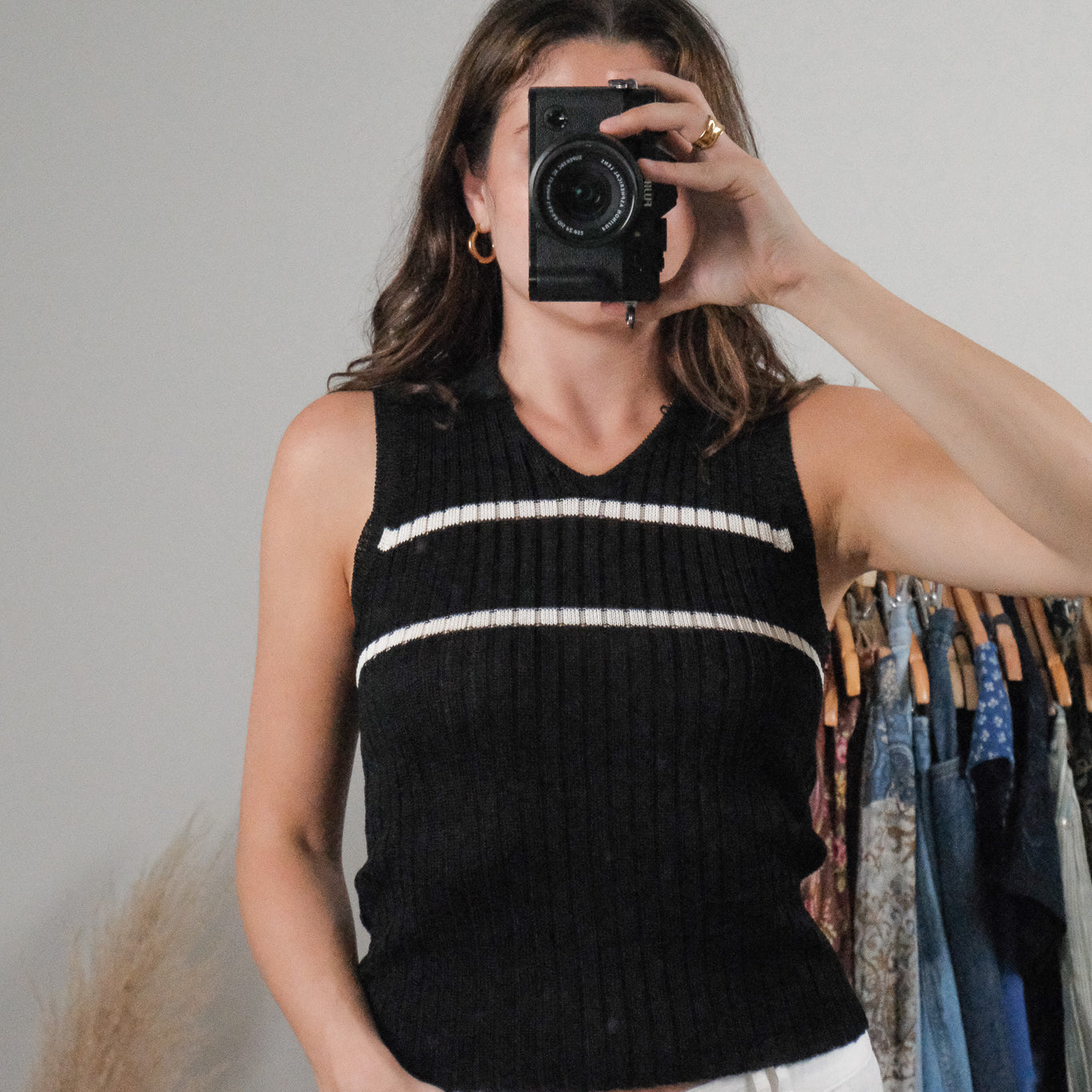 Vintage x Striped Collared Tank (S/M)