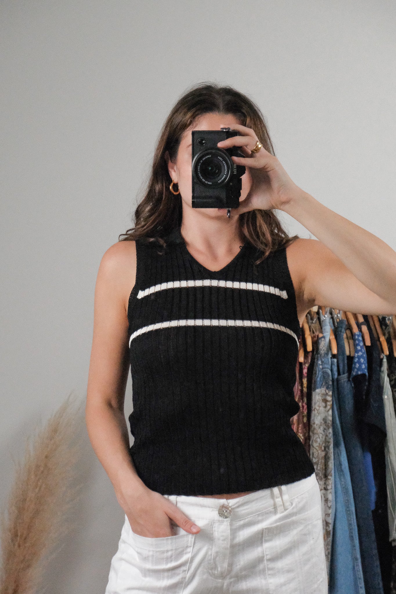 Vintage x Striped Collared Tank (S/M)