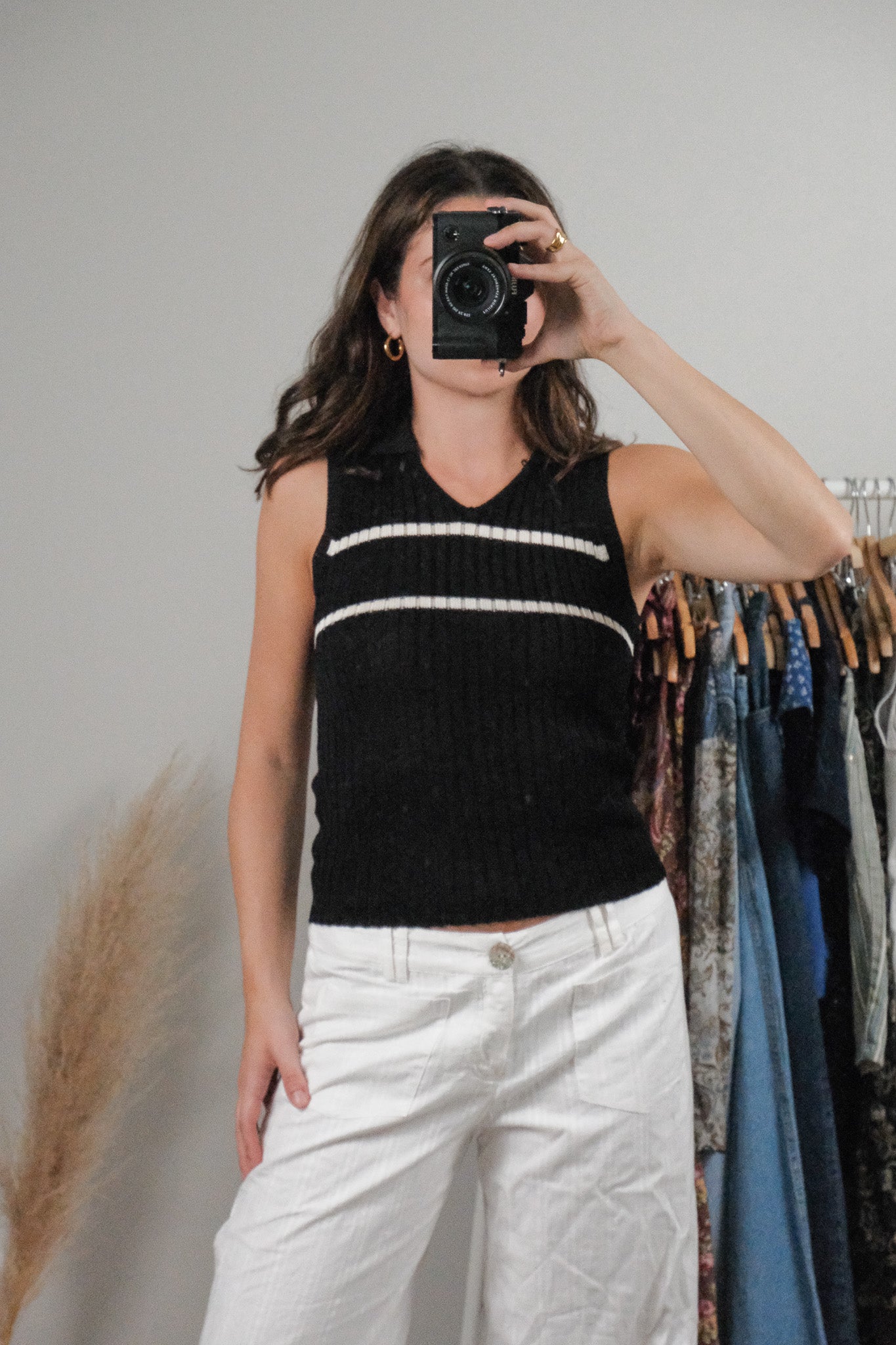 Vintage x Striped Collared Tank (S/M)