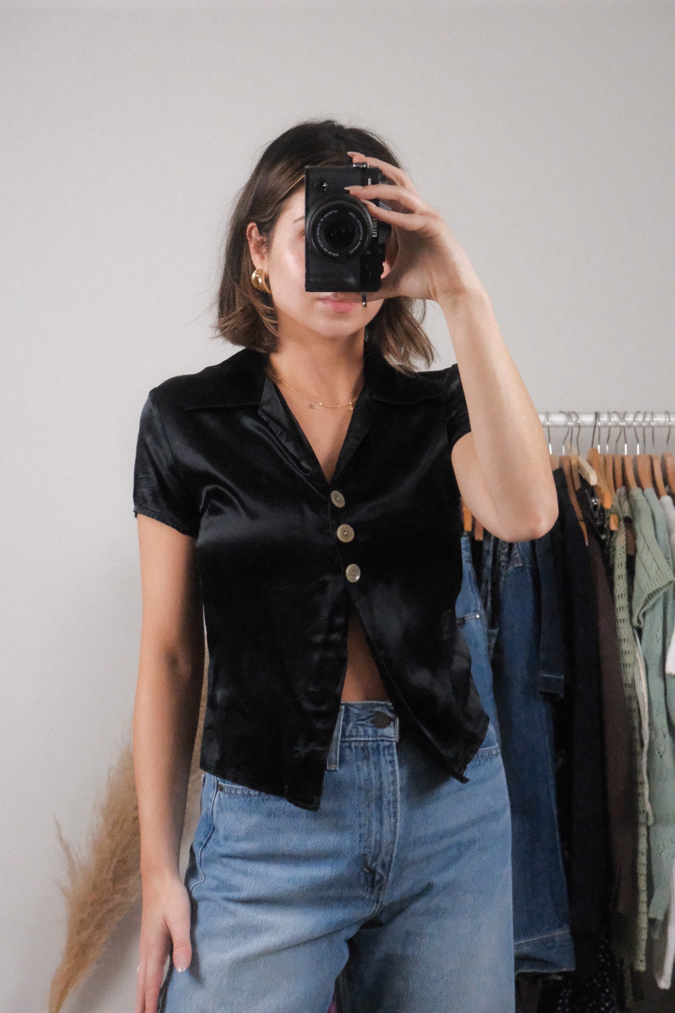 Made in Canada x Vintage x Satin Blouse (S/M)